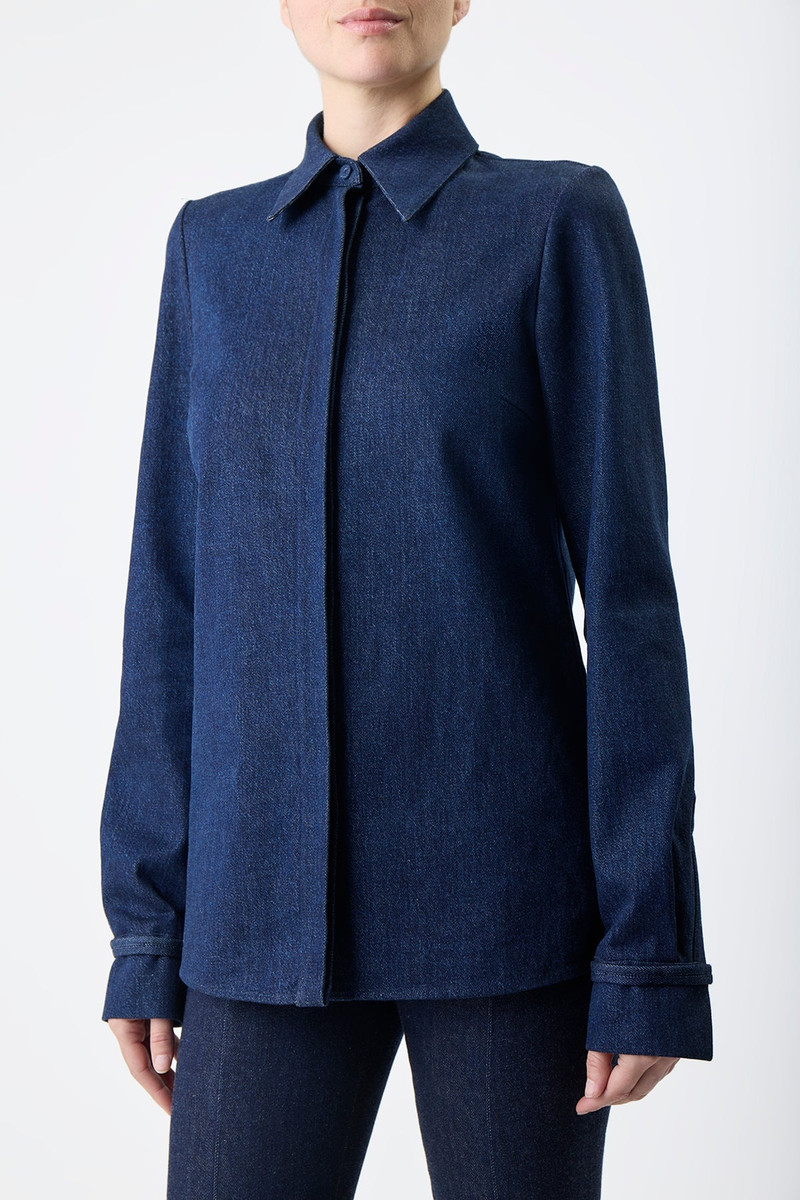 Cruz Button Shirt in Denim 6