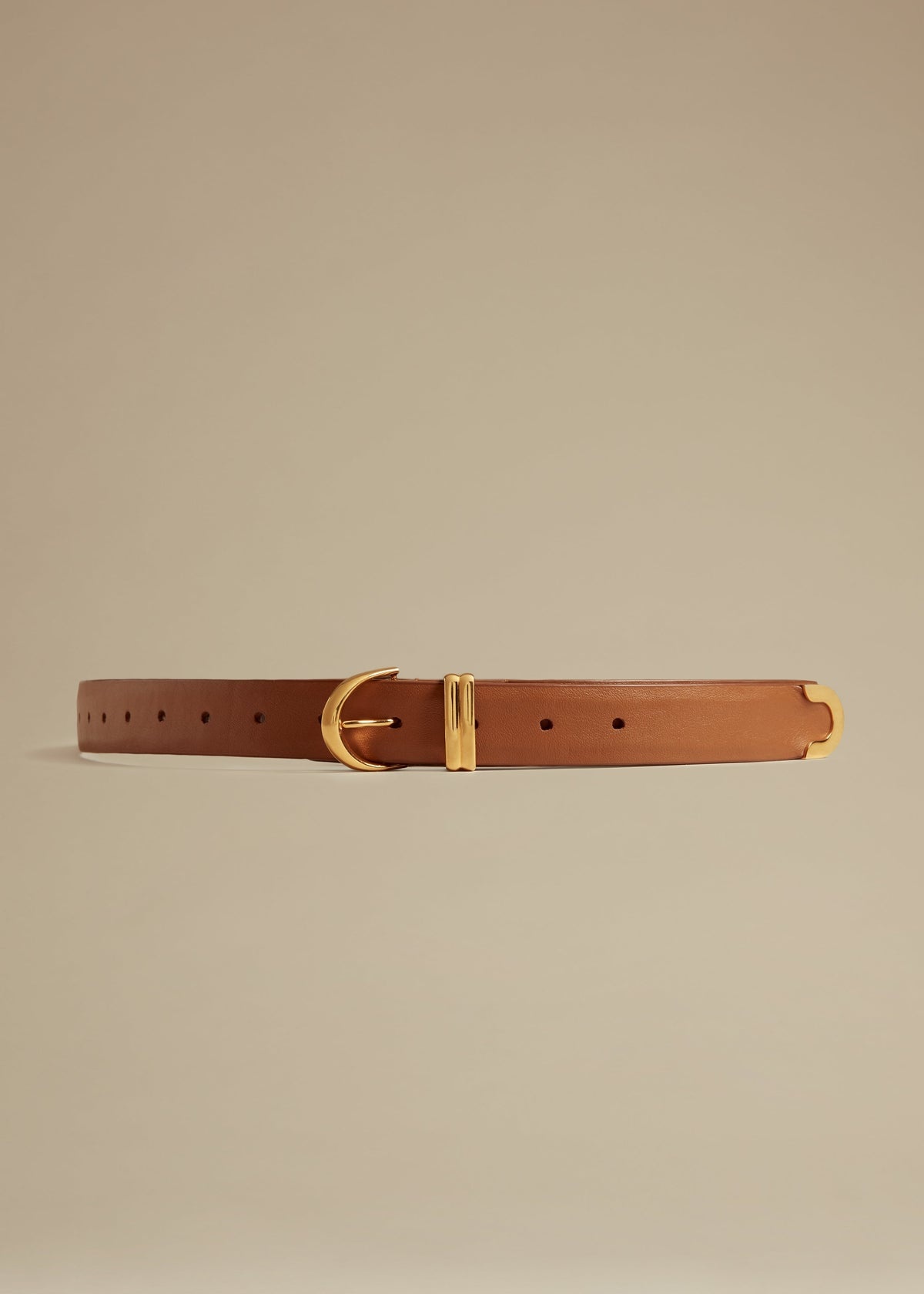 The Bambi Belt in Caramel Leather with Gold - 1
