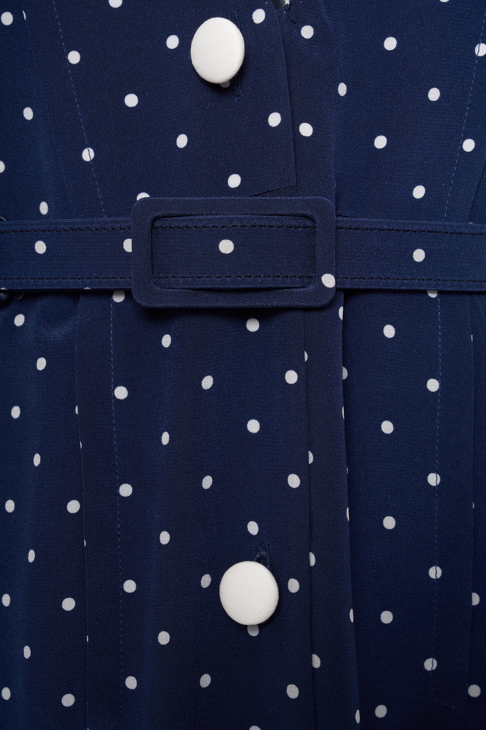 POLKA DOT PRINT DRESS WITH MIKADO COLLAR AND BELT - 3