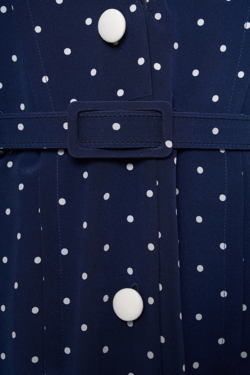 POLKA DOT PRINT DRESS WITH MIKADO COLLAR AND BELT 3