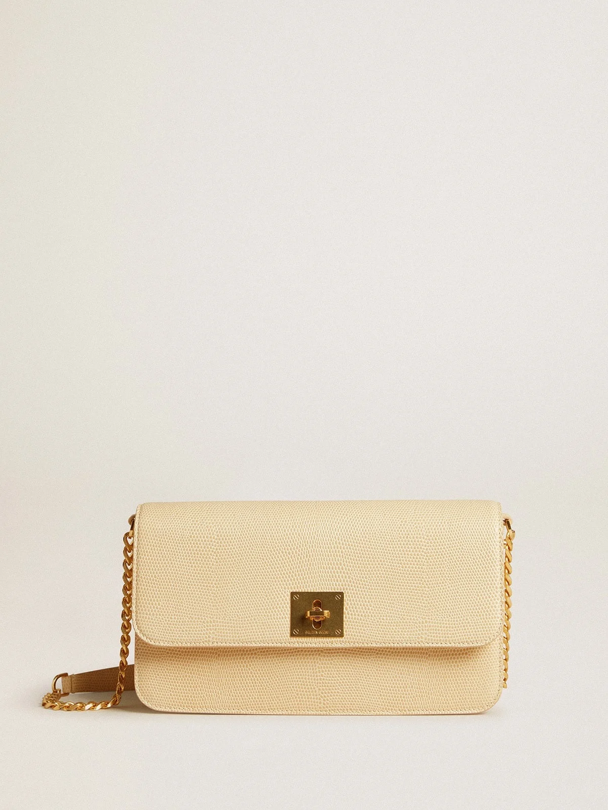 Gioia Bag in vanilla-colored sheepskin leather with gold details - 1