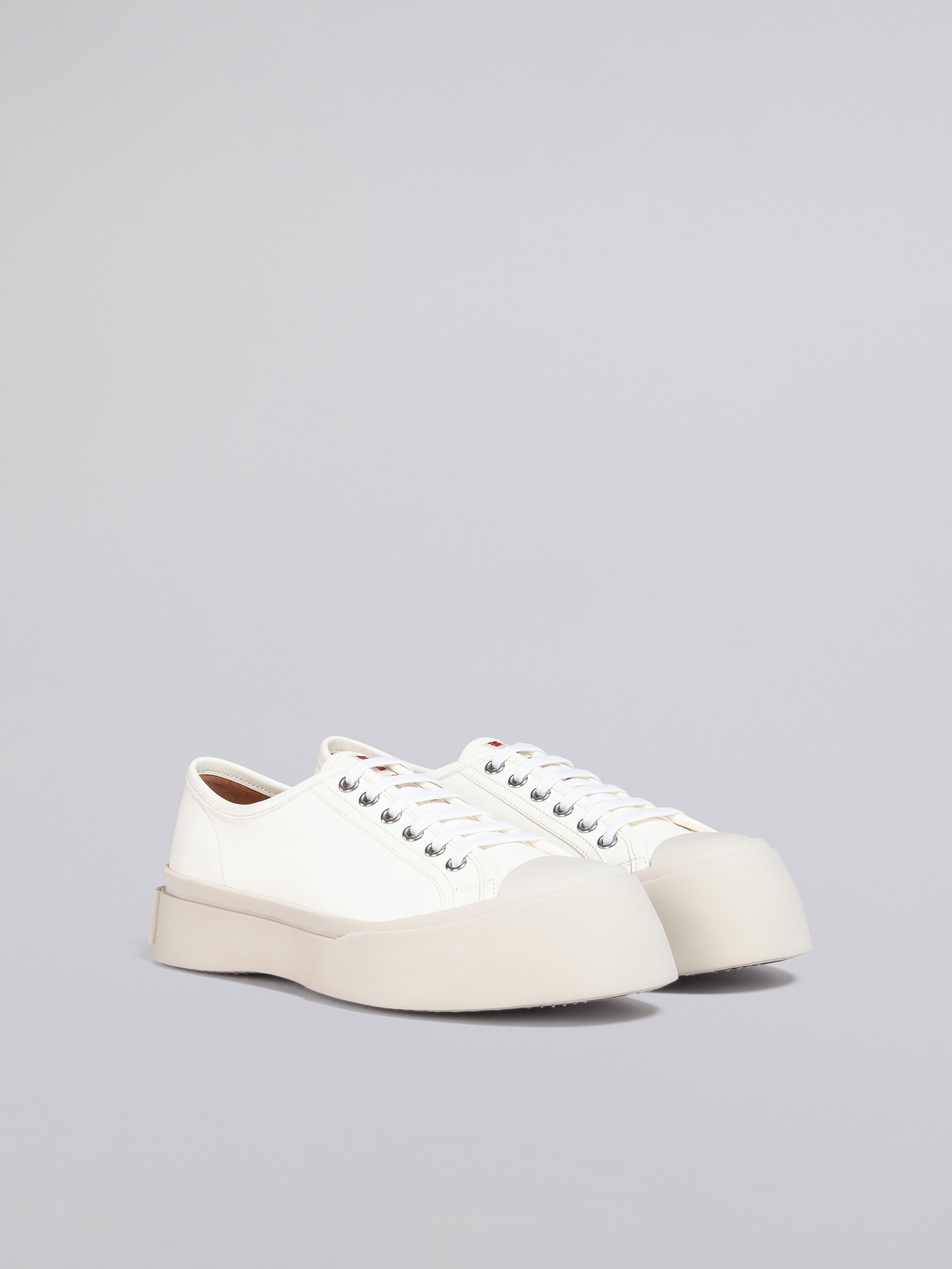 WHITE NAPPA LEATHER PABLO LACE-UP SNEAKER - 2