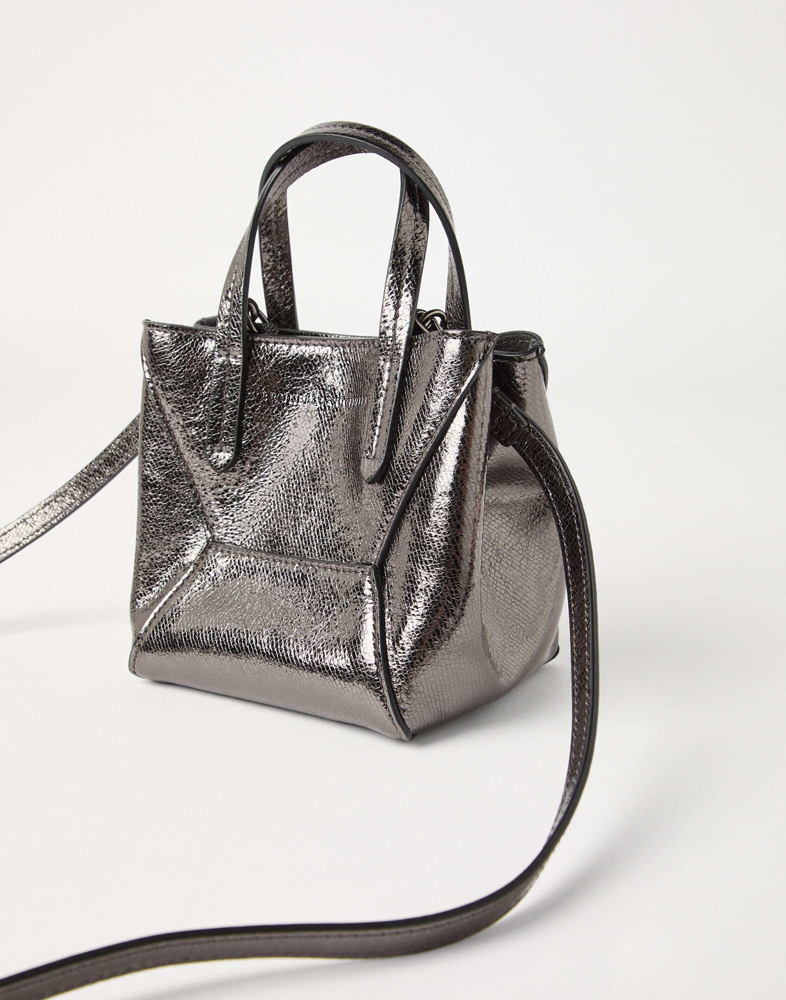 Lamé grained calfskin BC Duo mini bag with monili - 3