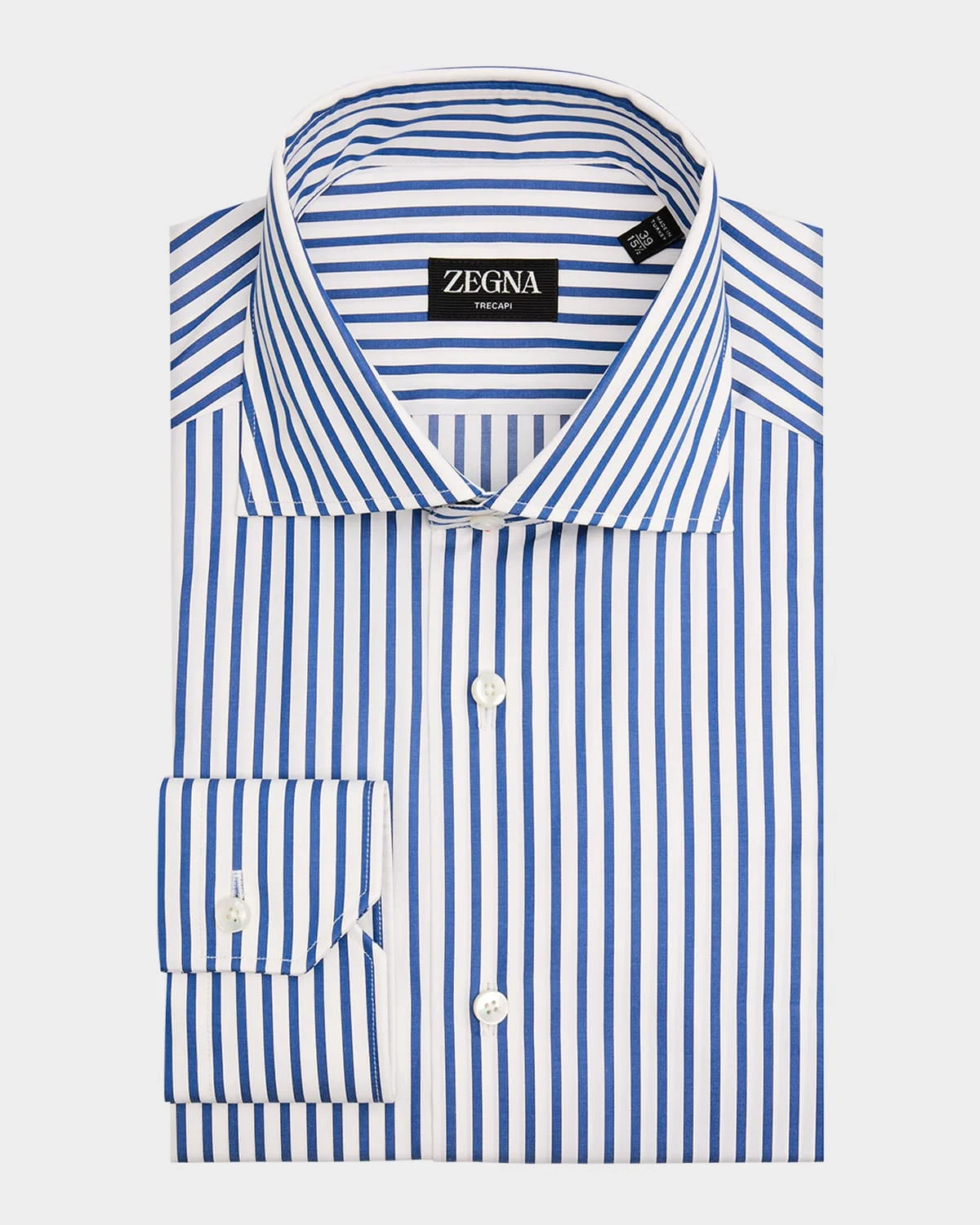 Men's Trecapi Cotton Bengal Stripe Dress Shirt - 1