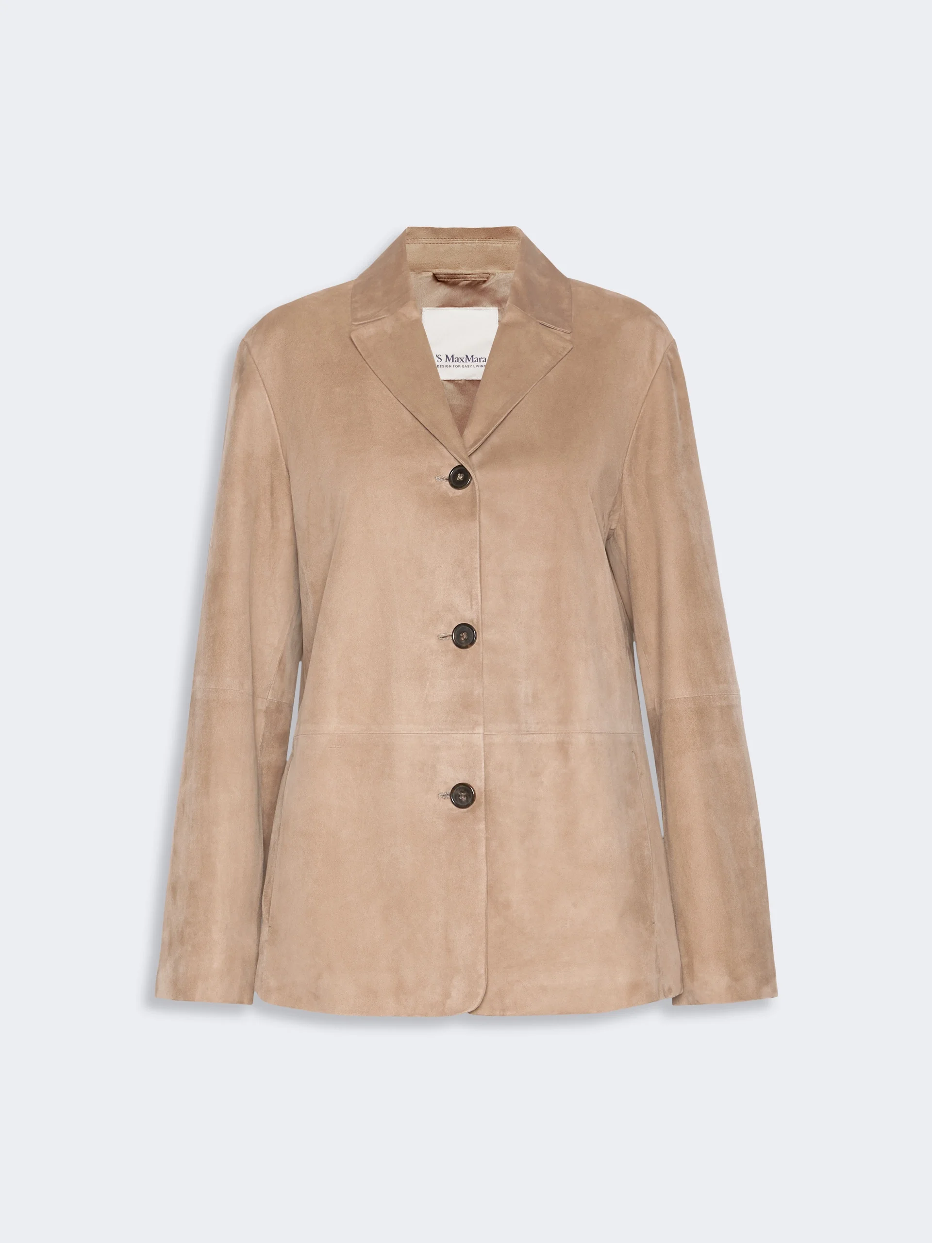 ANCORA Single-breasted suede jacket - NATURAL - 1