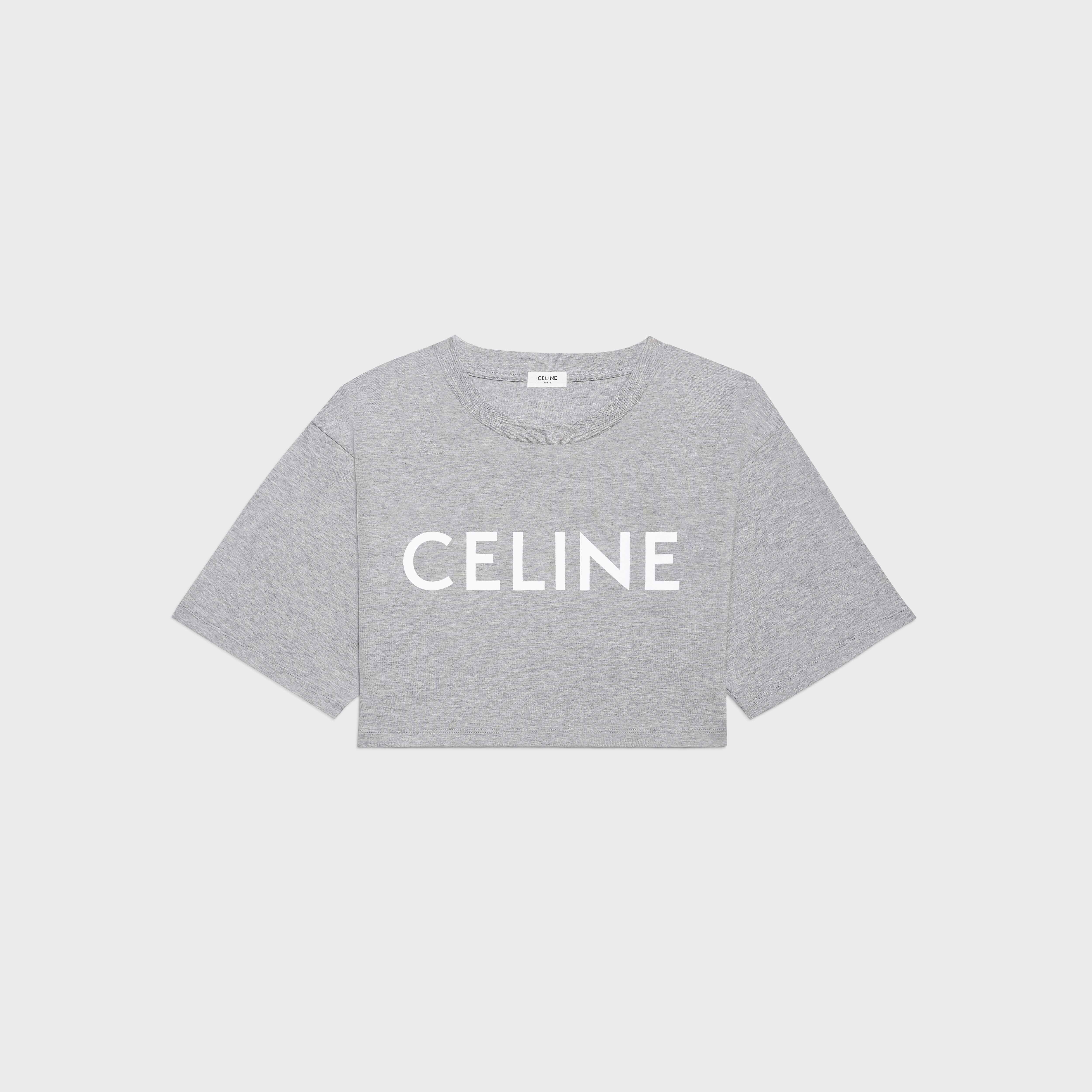 CELINE CROPPED COTTON JERSEY T-SHIRT - 1