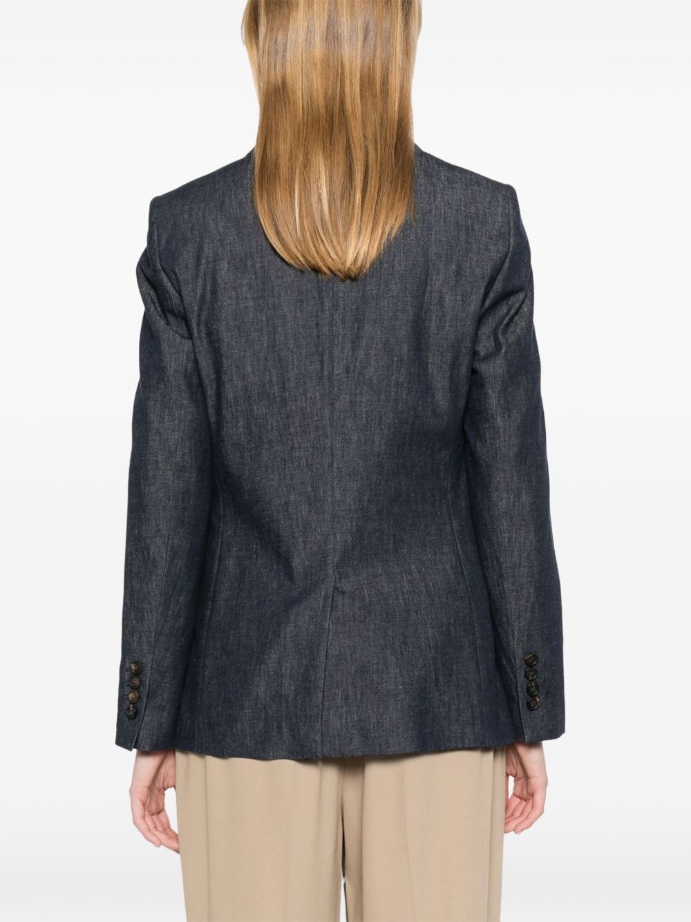 chambray blazer - 4