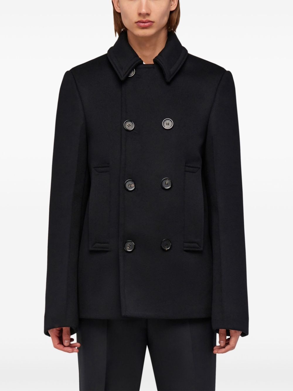 virgin wool-blend peacoat - 3