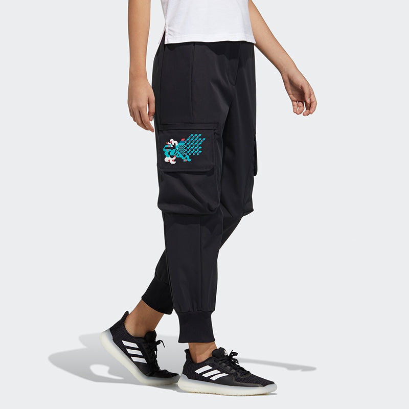 (WMNS) adidas Cny Pt Wv Big Pocket Logo Woven Bundle Feet Sports Pants/Trousers/Joggers Black GQ8840 - 4