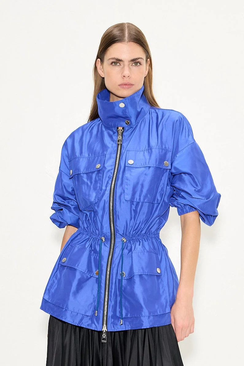 Iza Taffeta Jacket In Cobalt - 1