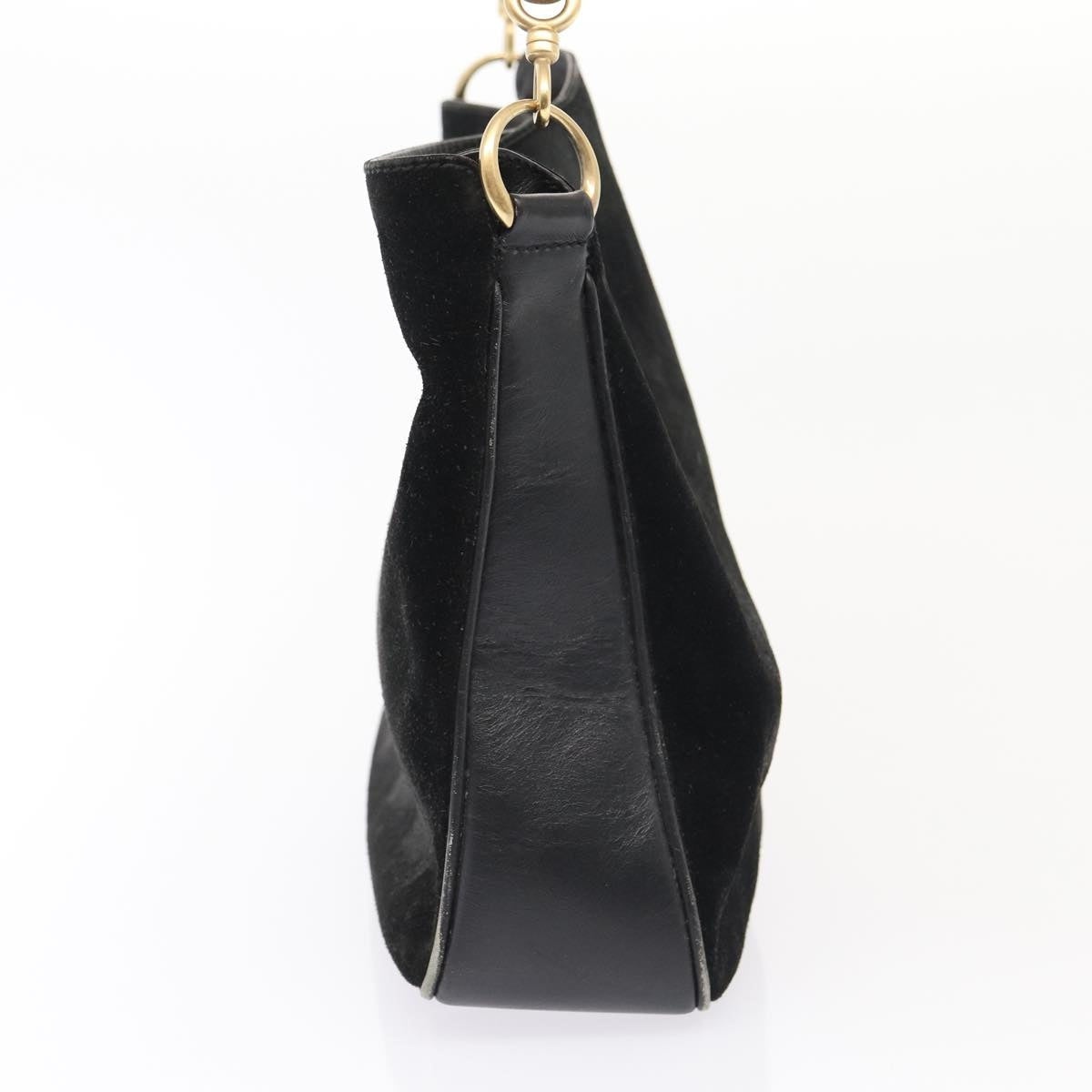 GUCCI Bamboo Hand Bag Suede Black Gold 001 1705 001 1705 - 3
