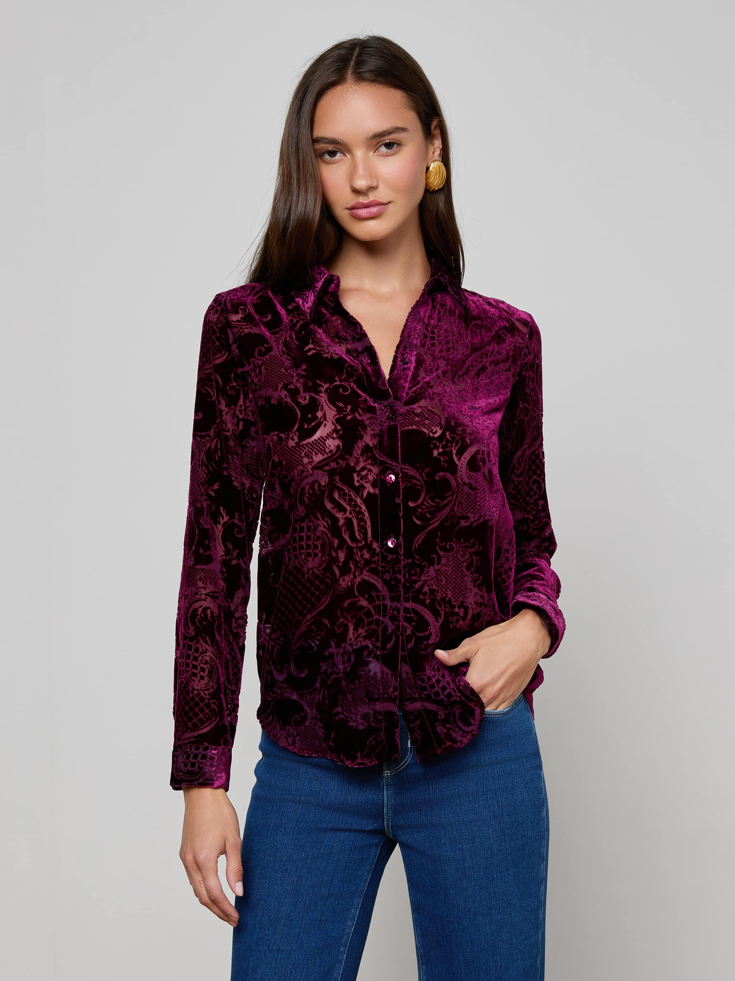 Laurent Velvet Blouse - 2