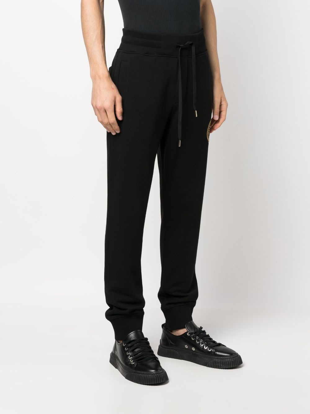 logo-embroidered cotton track trousers - 3