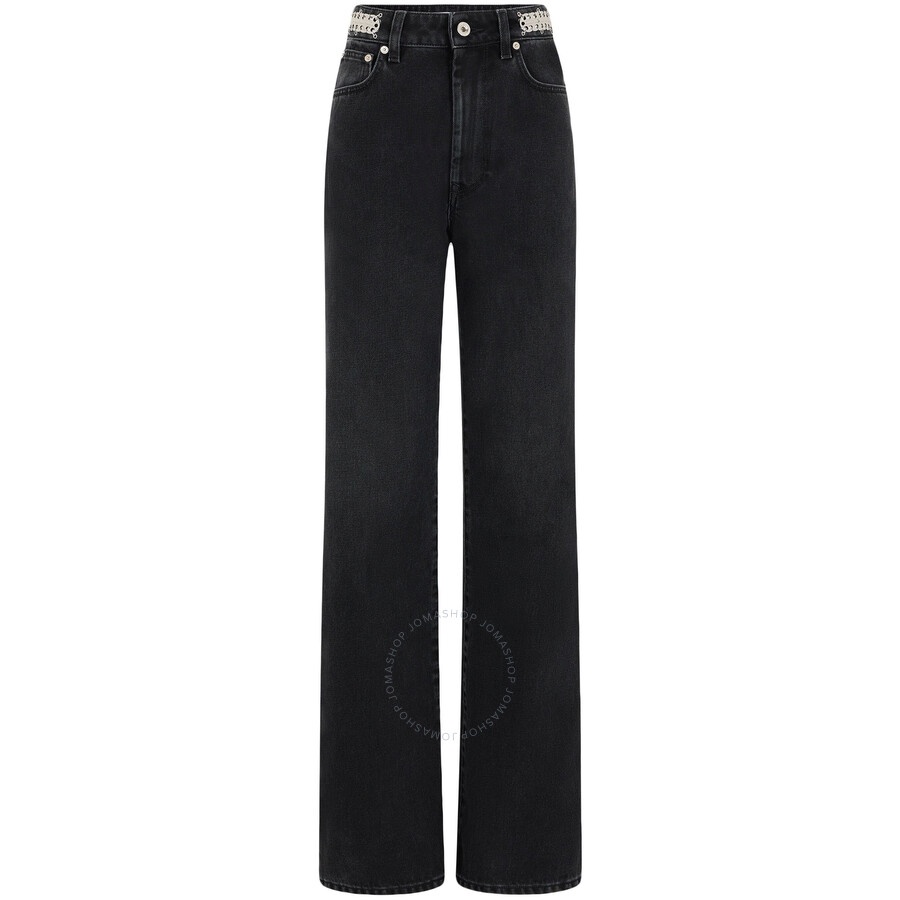 Rabanne Ladies Black 1969 Cotton Straight-Leg Jeans - 1