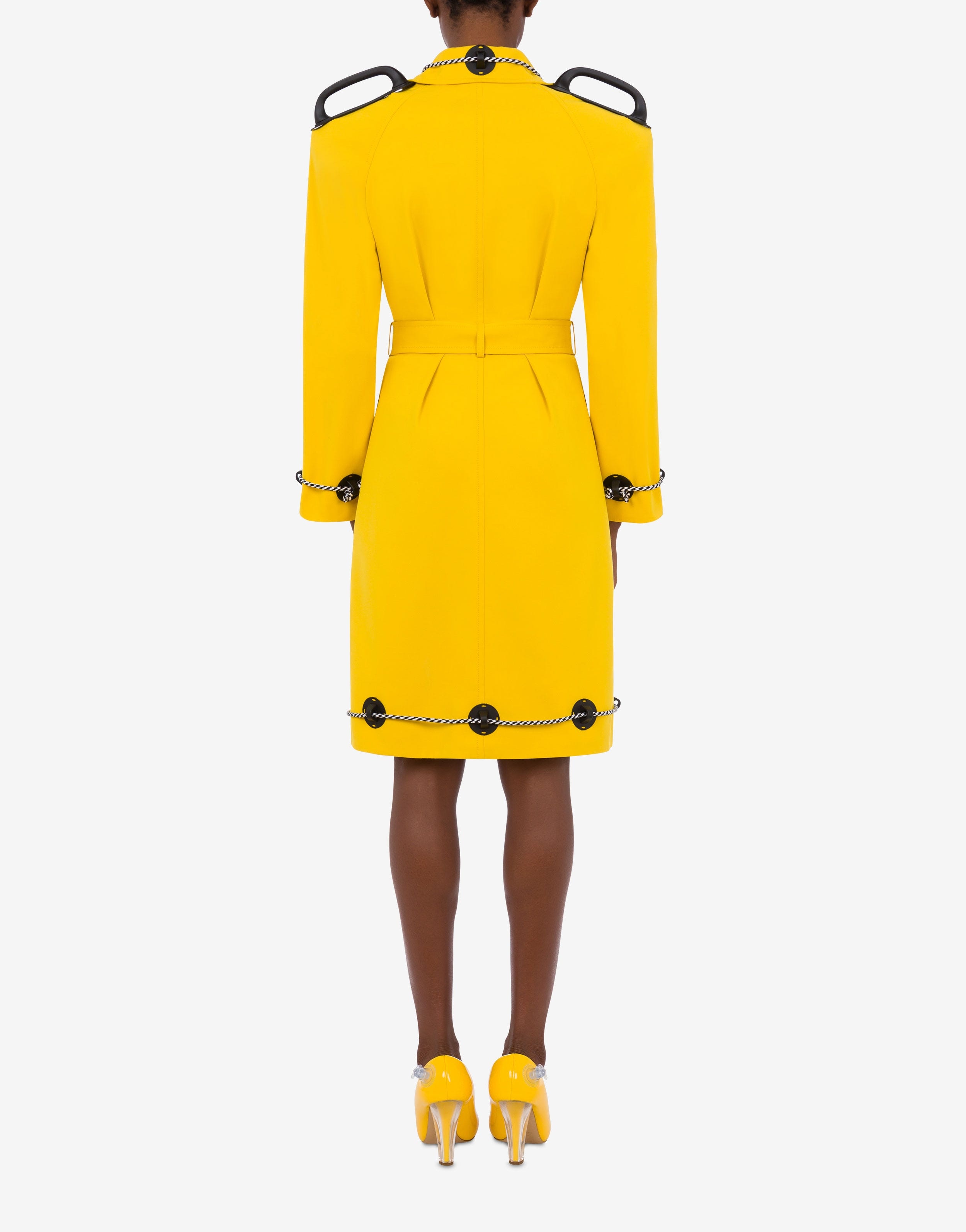 NAUTICAL DETAILS STRETCH SATIN TRENCH COAT - 3