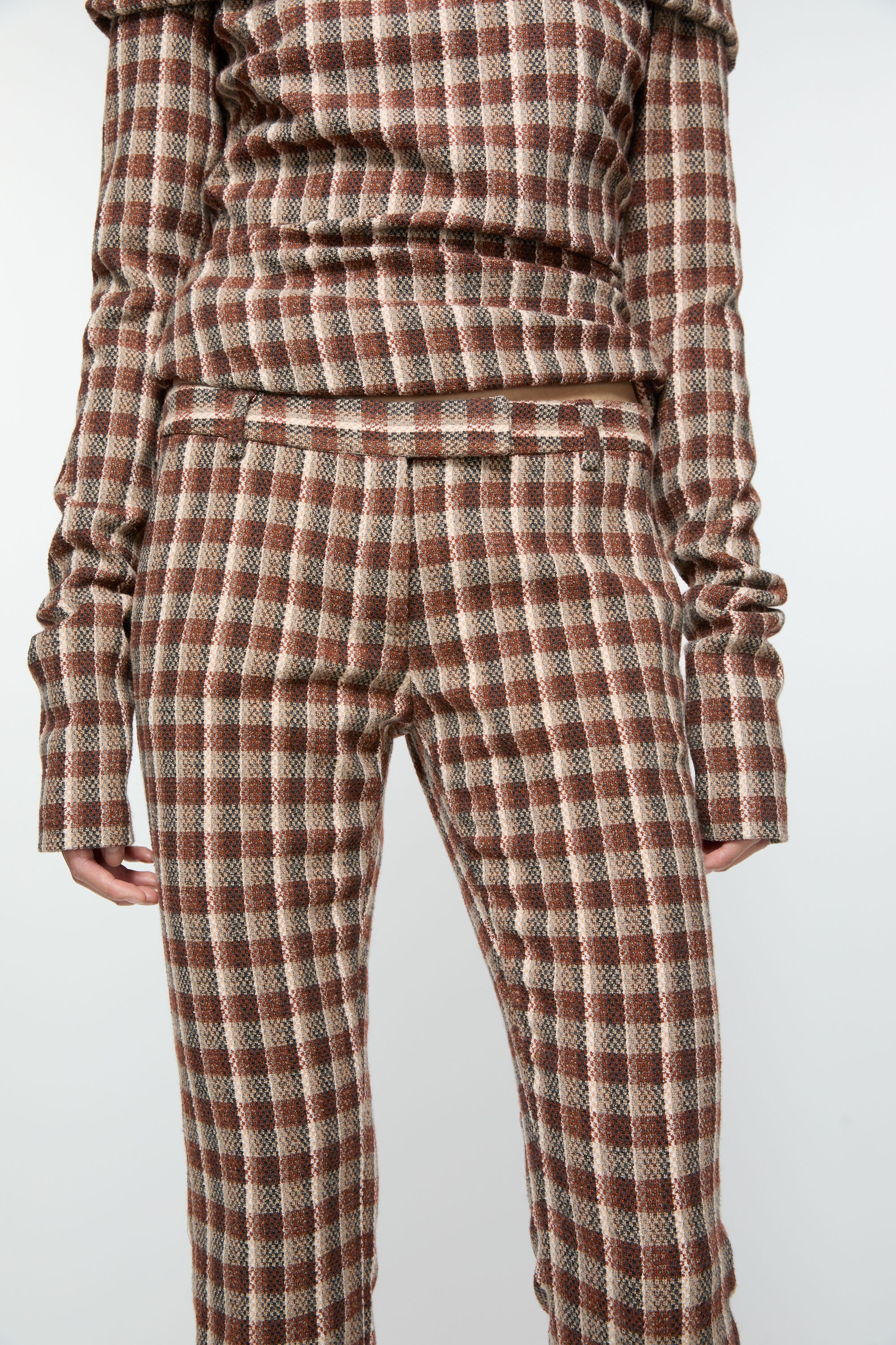Check tailored trousers - Beige/brown - 4