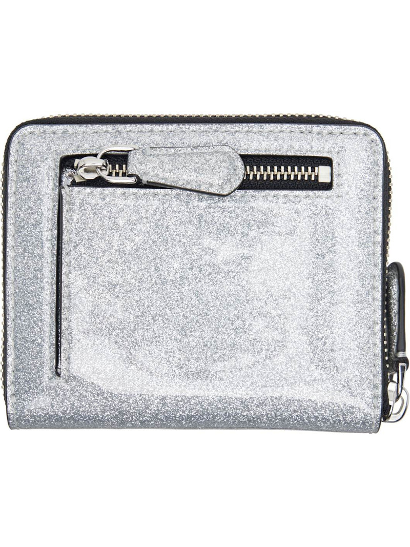 Marc Jacobs Silver 'The Coated Glitter Everyday Slim Compact' Wallet outlook