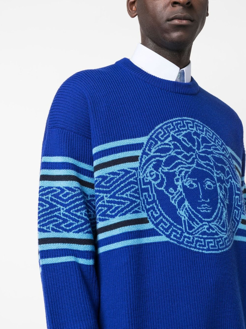 Medusa striped jacquard jumper 5