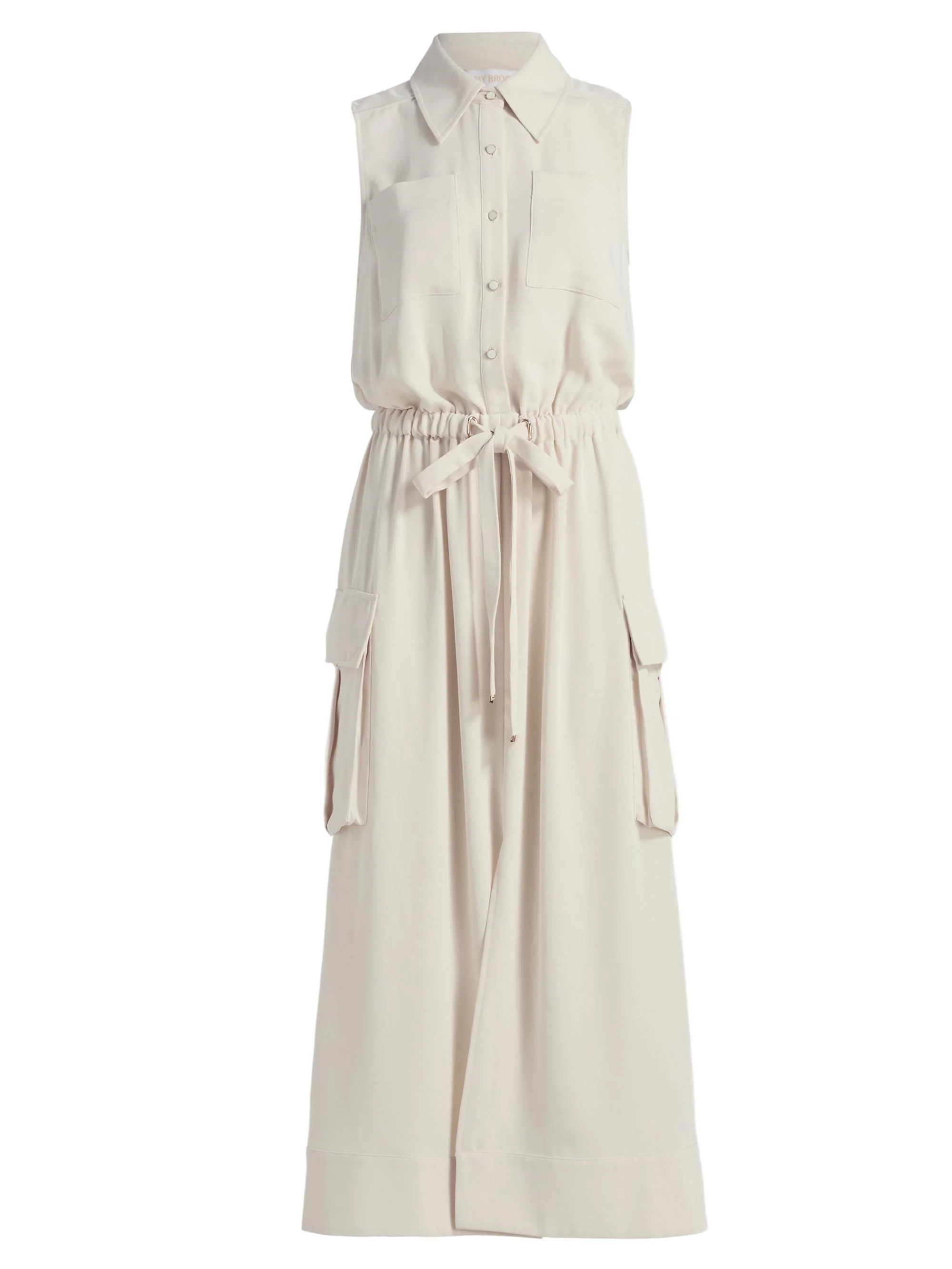 Women's Payton Drawstring-Waist Sleeveless Midi-Dress - Bone - 1