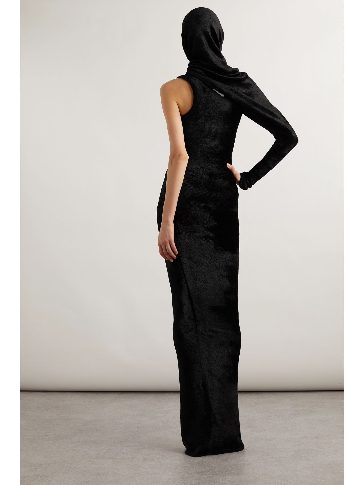 Convertible chenille gown Black - 4
