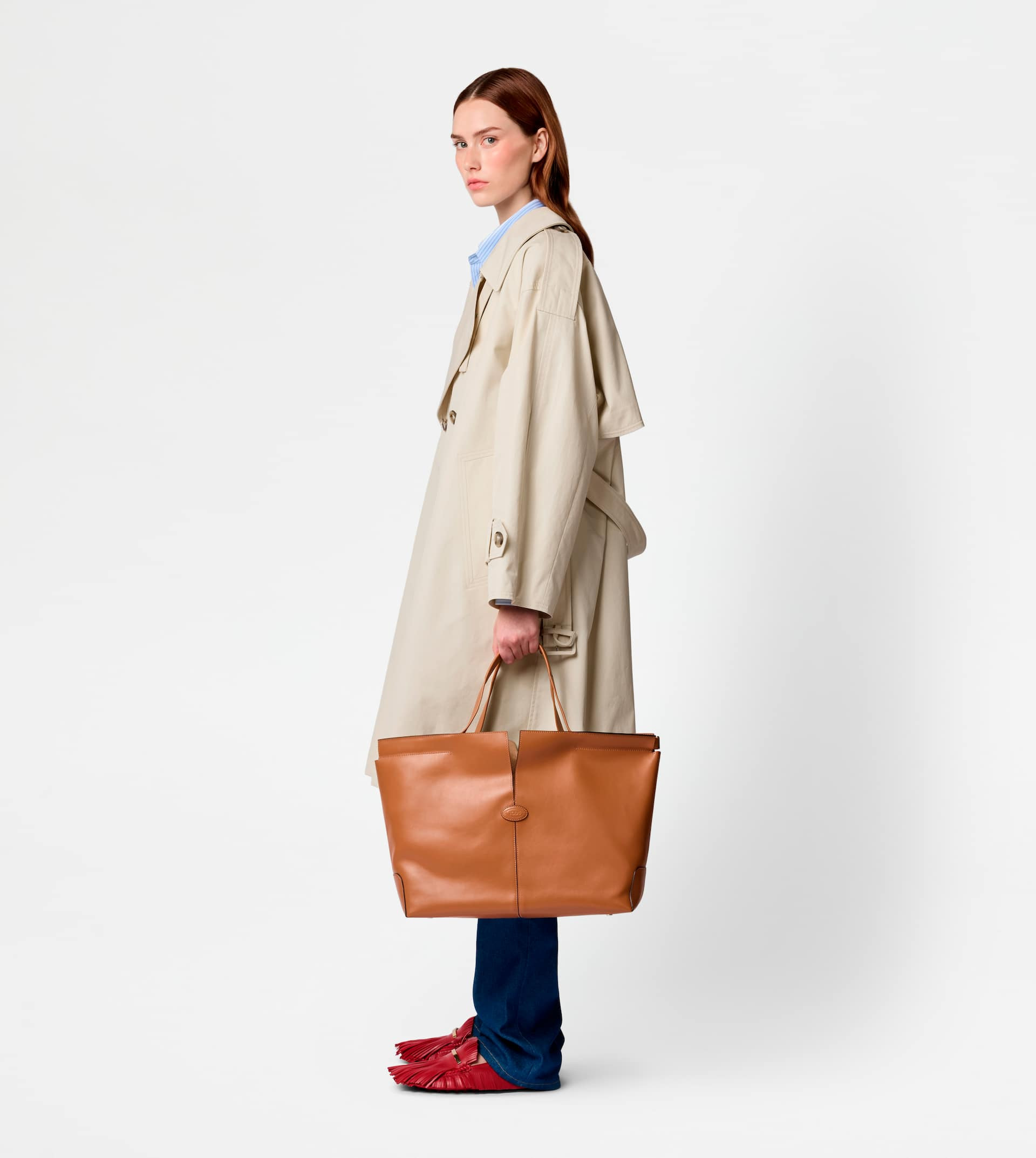 TOD'S DI FOLIO IN LEATHER MEDIUM - BROWN - 3