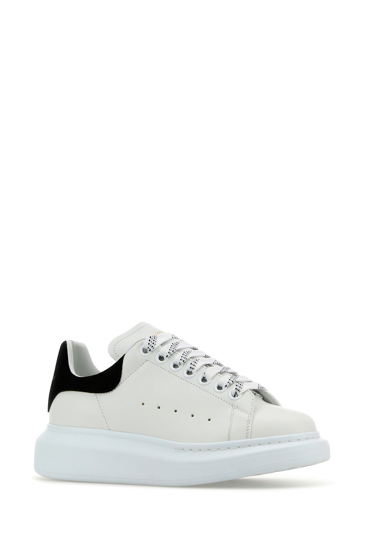 White leather sneakers with black suede heel - 2