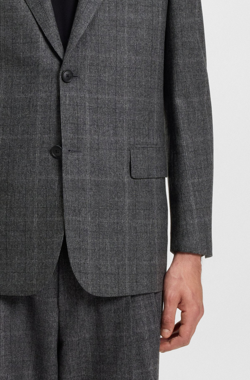 CHECKED RELAXED-FIT JACKET IN STRETCH WOOL 6