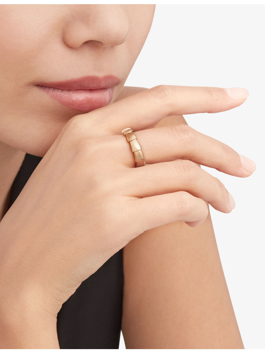 Serpenti Viper 18ct rose-gold wedding band - 5