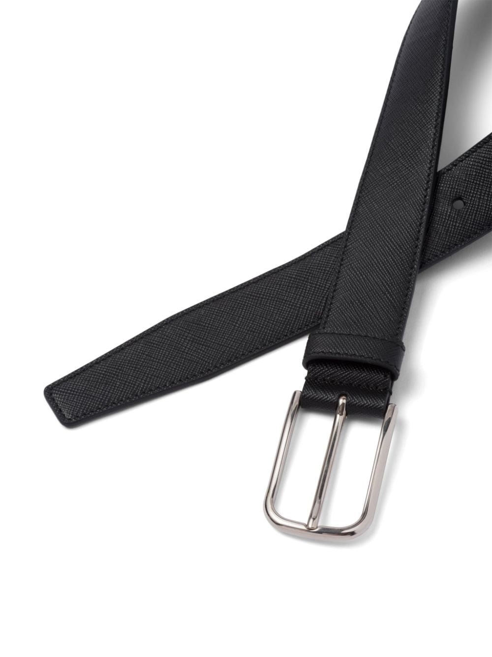 front-buckle leather belt - 3