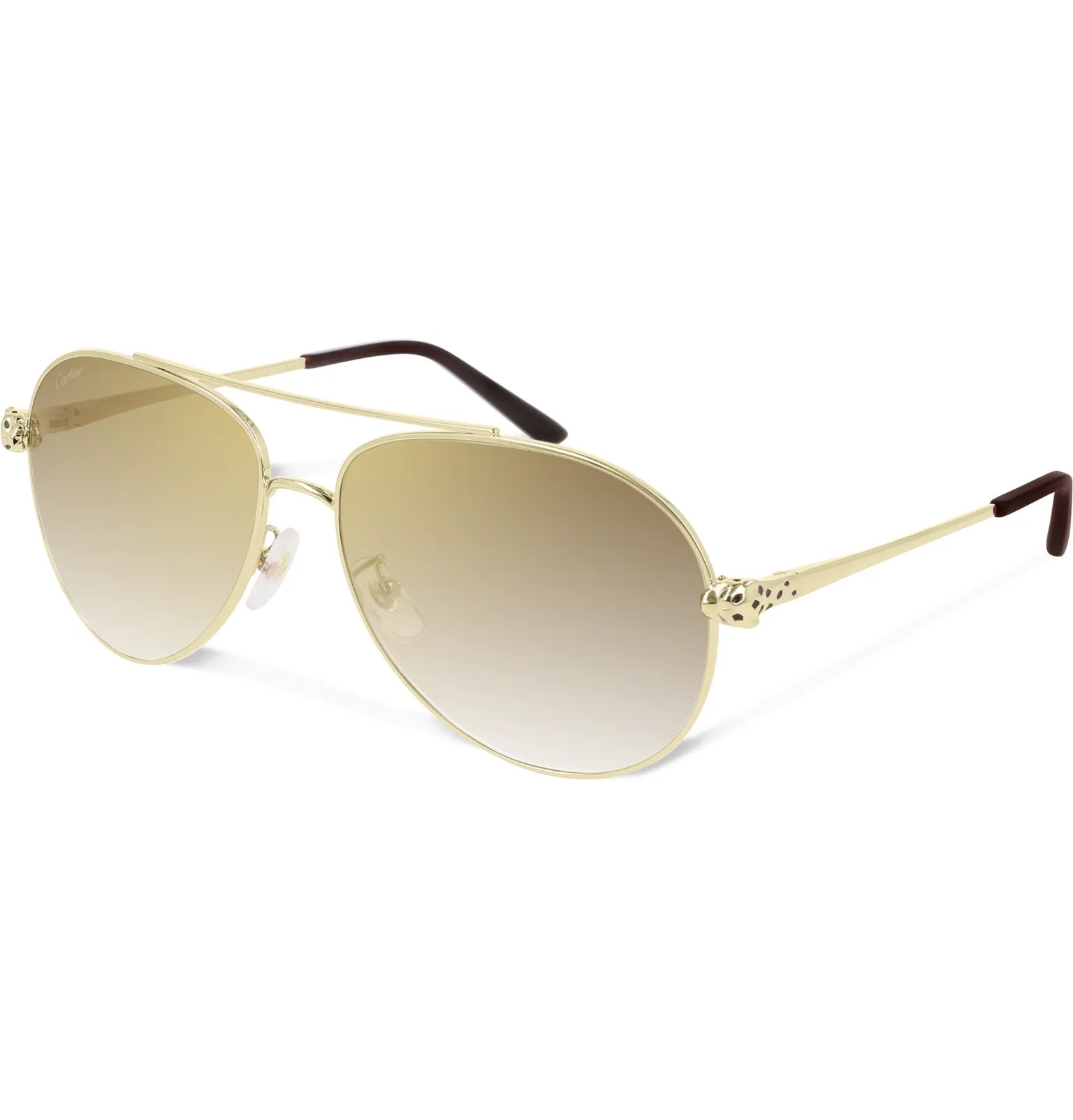 Panthère de Cartier Aviator-Style Gold-Tone Mirrored Sunglasses - 1