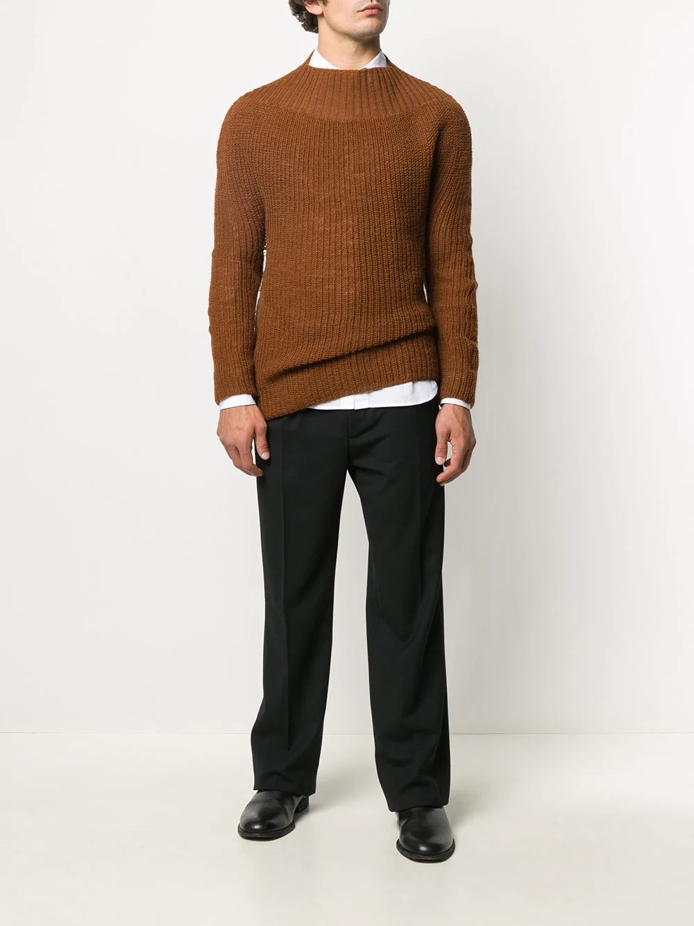 boat neck knitted jumper - 2