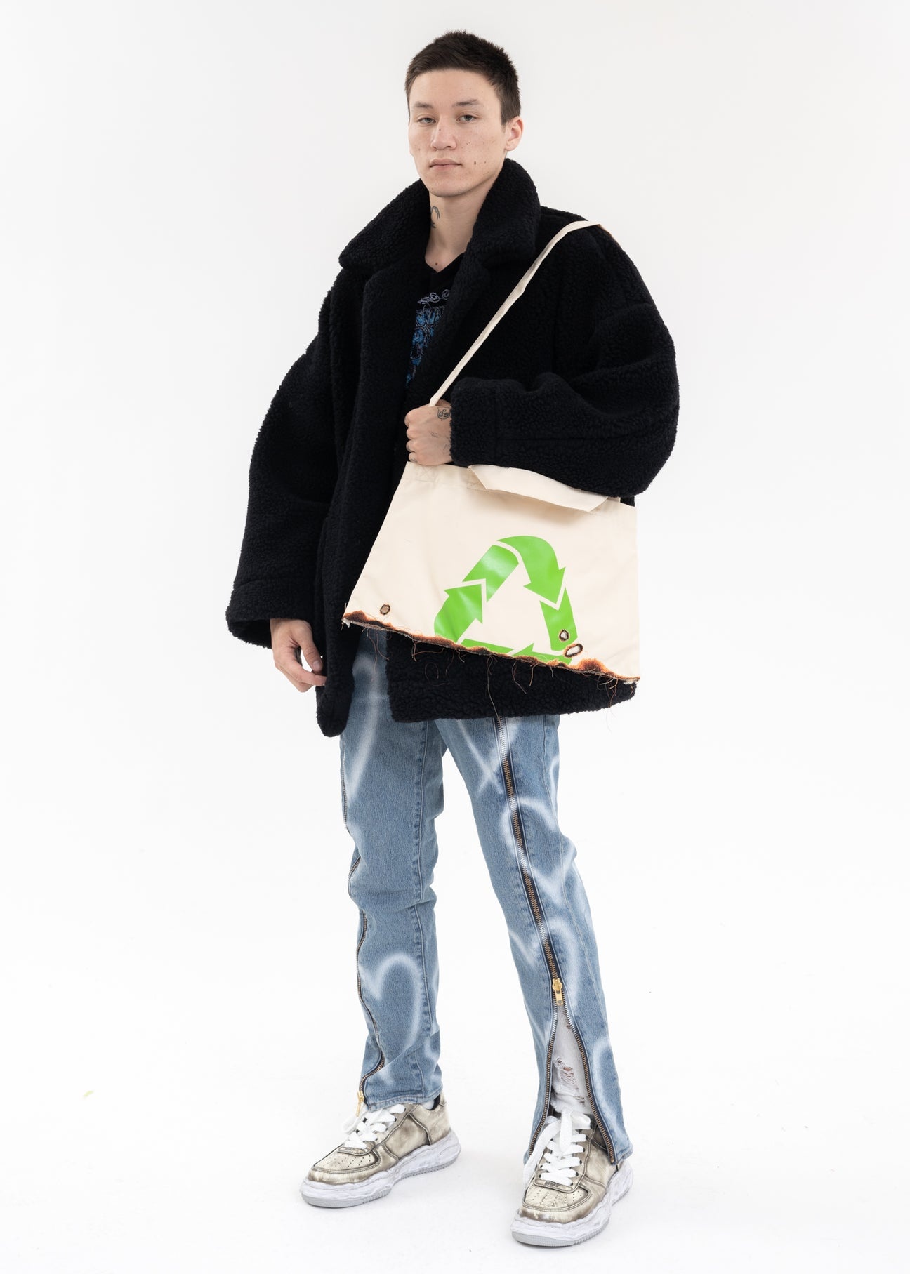 Ivory BURNING EMBROIDERY ECO BAG - 5
