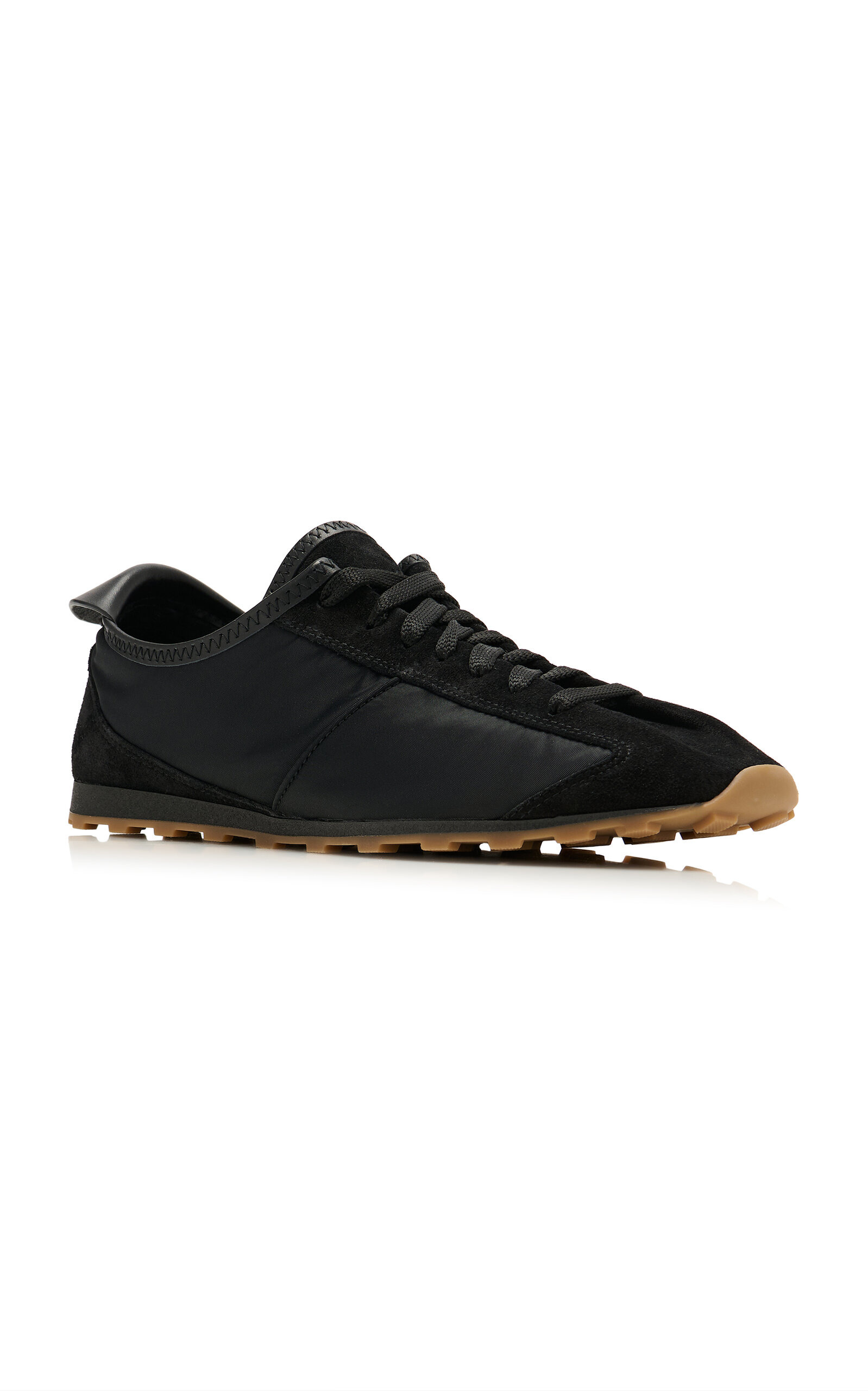 The Tennis Suede-Trimmed Sneakers black - 4