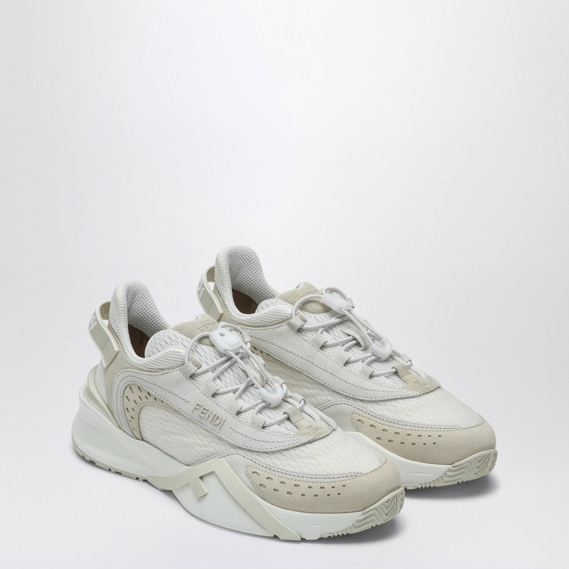 Fendi Fendi Flow Sneaker In White Mesh And Suede Women - 2