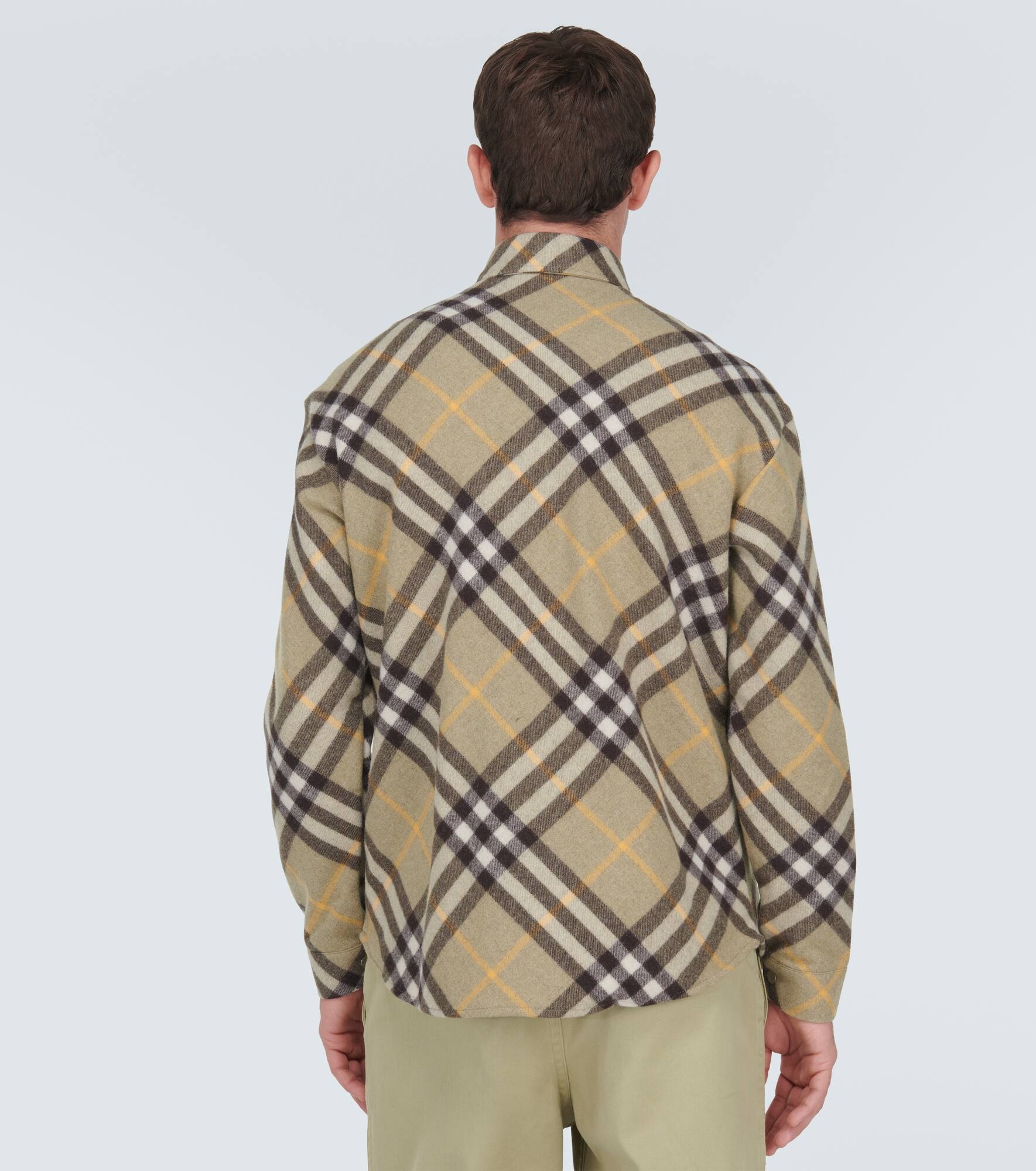 Burberry Check wool-blend shirt jacket - 4