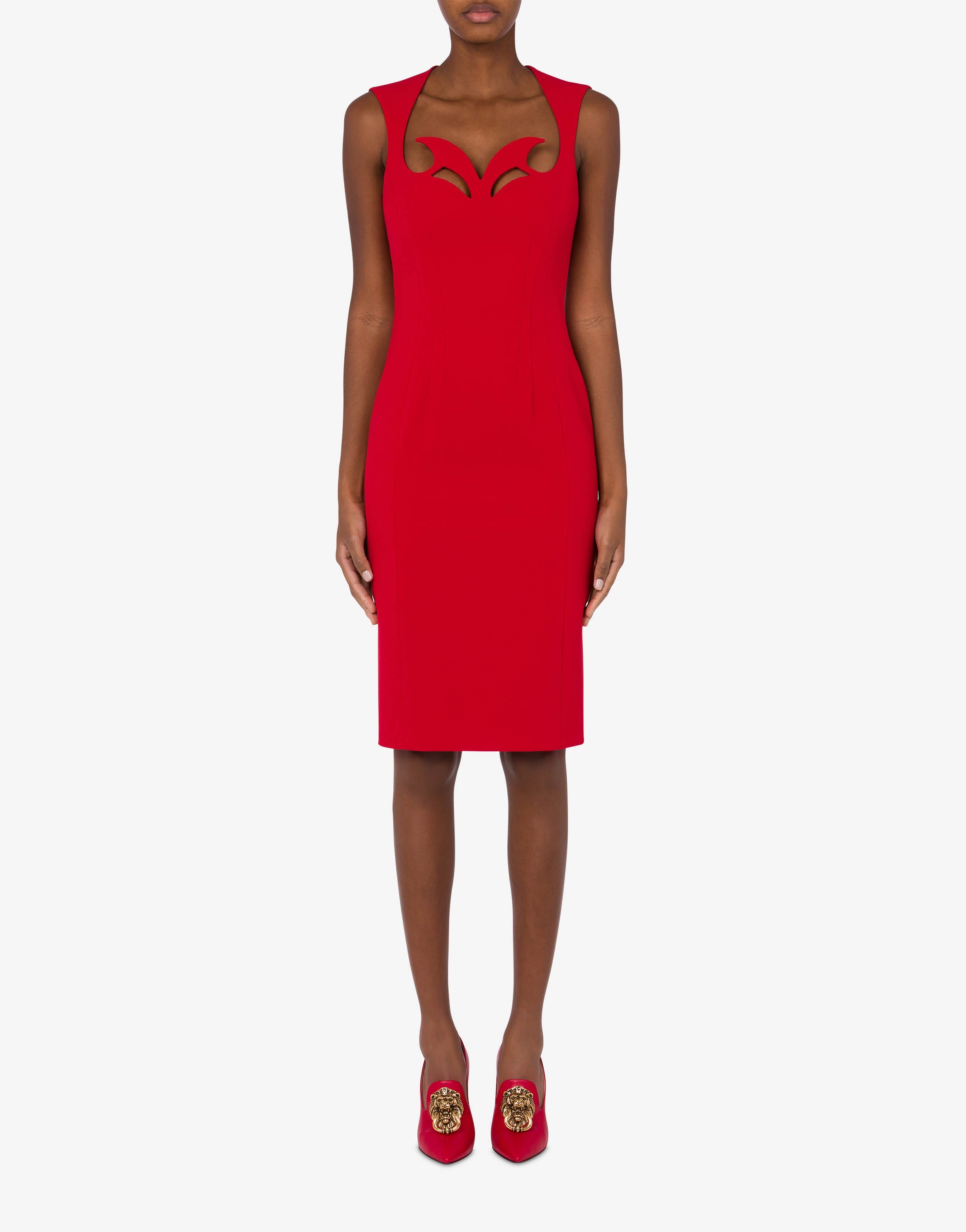 Moschino BAROQUE DETAILS CREPE DRESS | REVERSIBLE