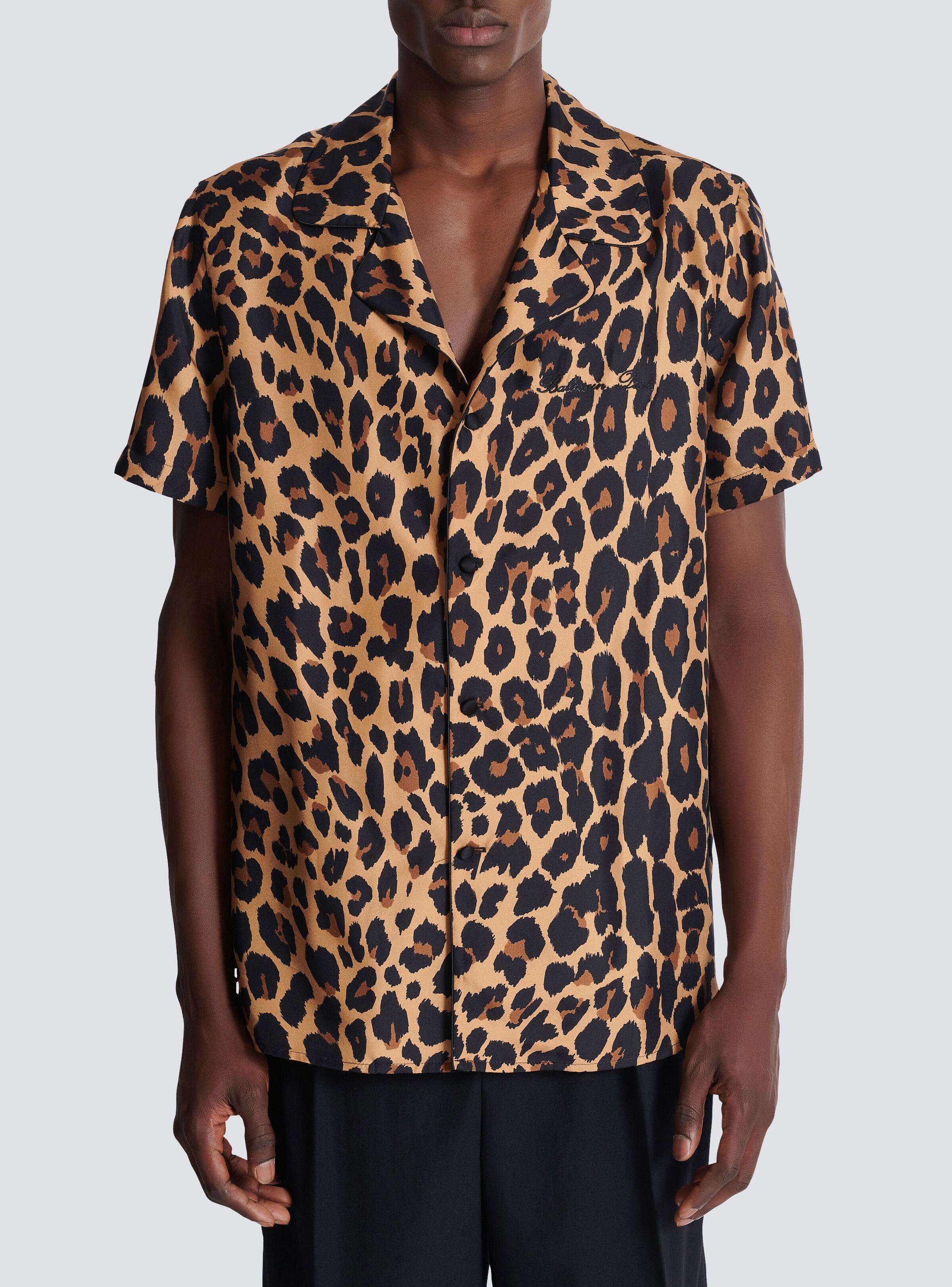 Leopard print silk pyjama shirt - 5
