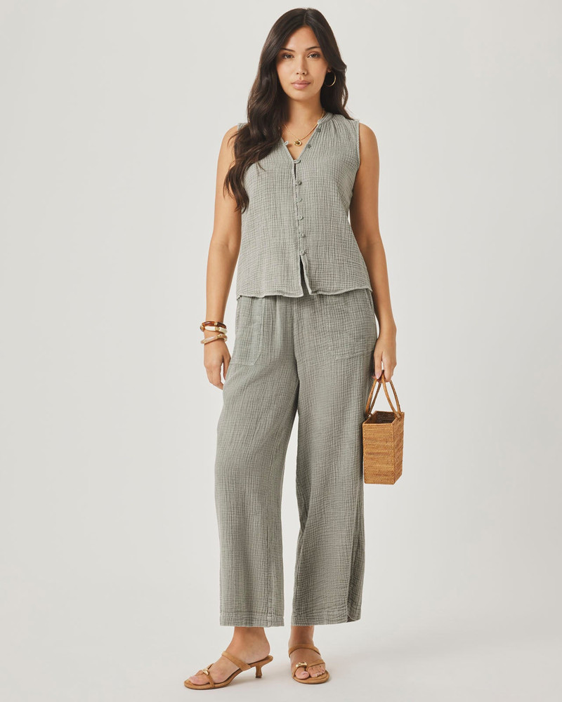 Splendid Ava Gauze Button Tank outlook