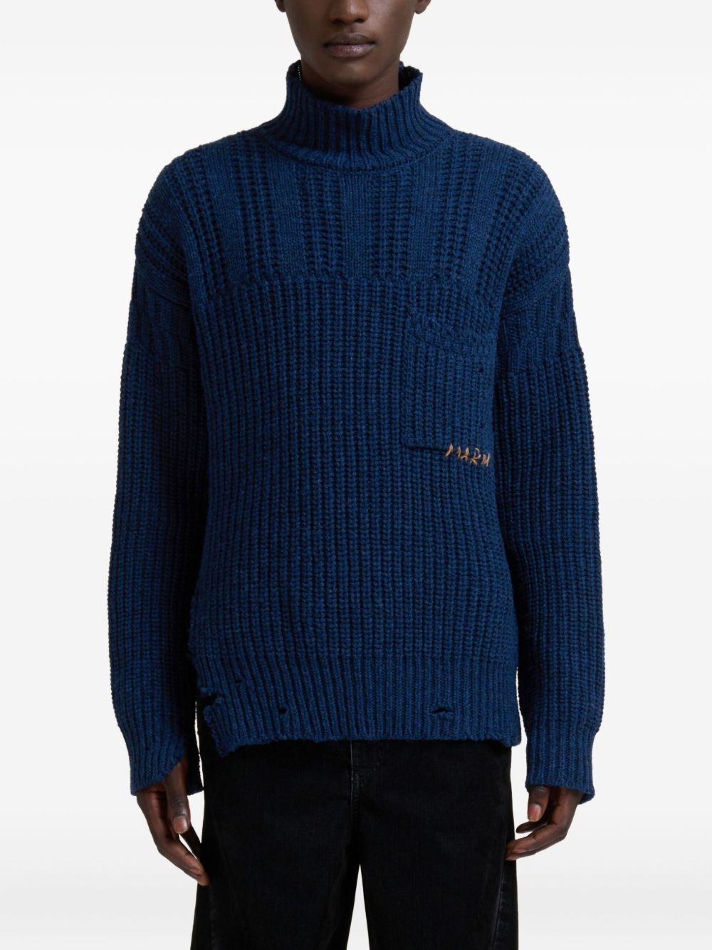ribbed turtleneck sweater - 3