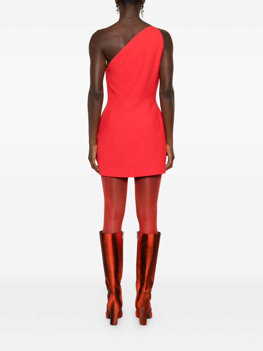 one-shoulder crystal-embellished mini dress - 4