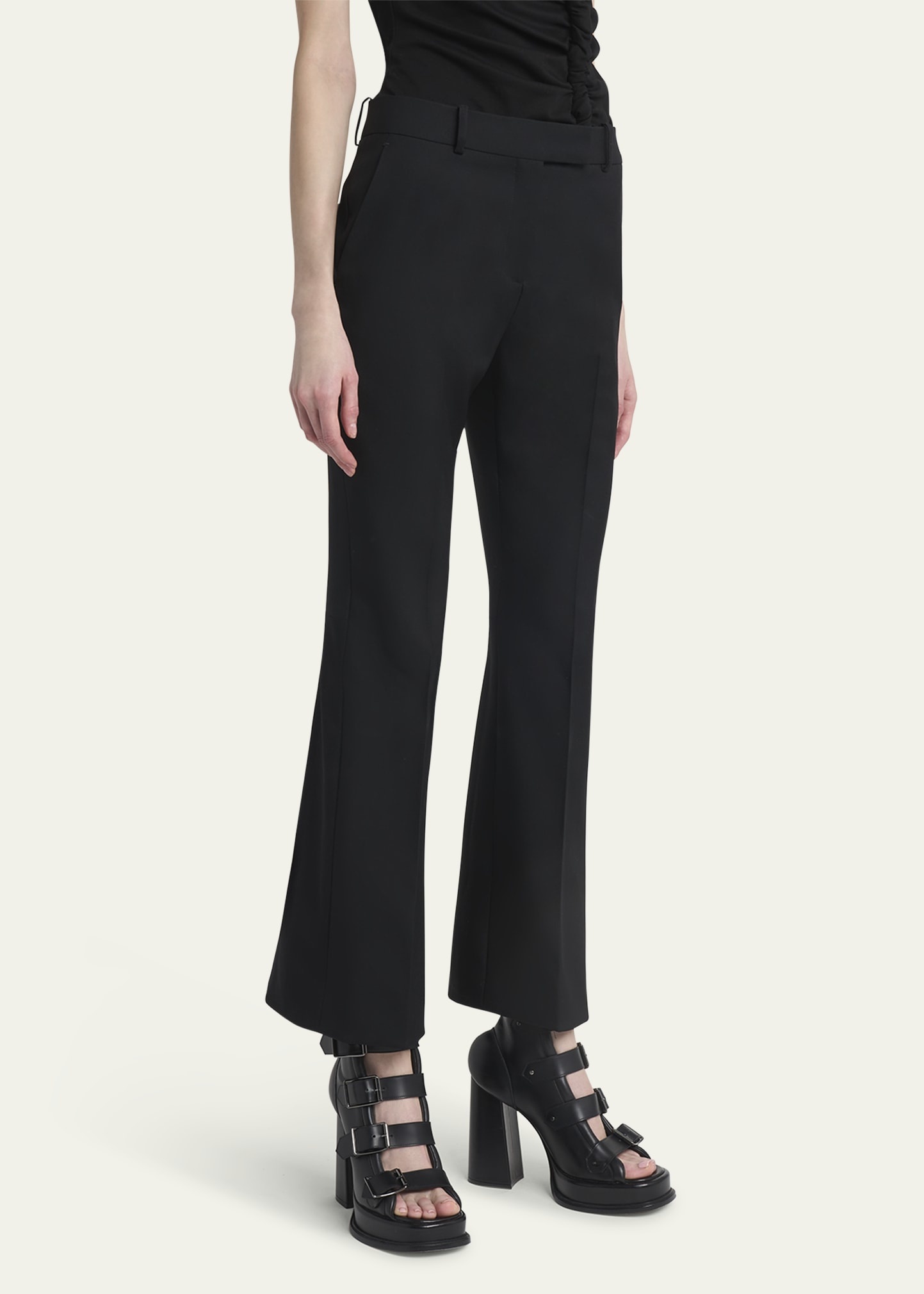 Tailored Cropped Wool Trousers - 4