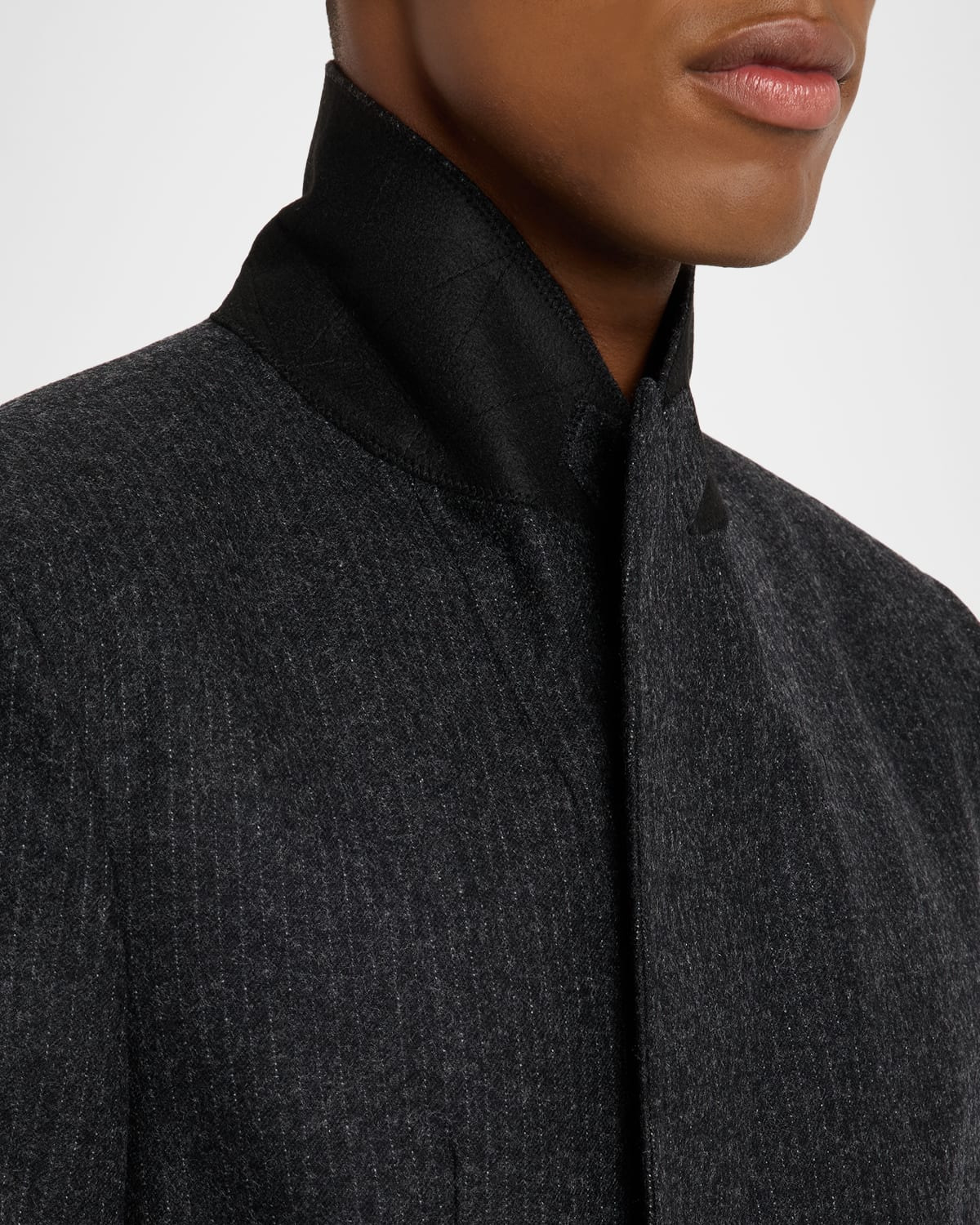 Men's Pinstripe Wool Blazer - 6