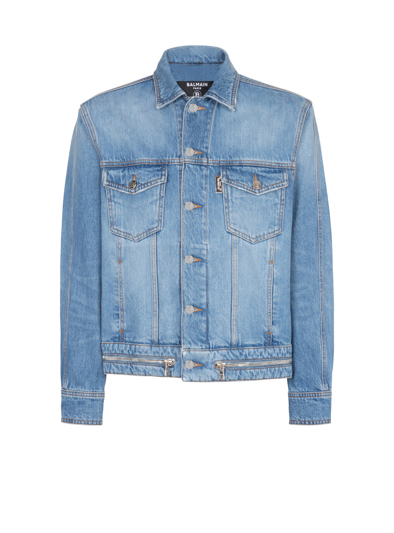 Denim jacket with zip fastening - 1
