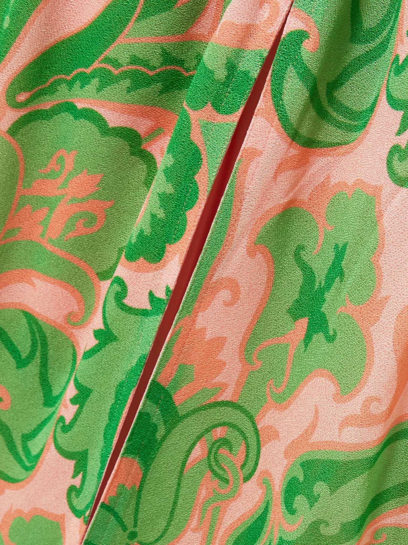 Cutout printed satin maxi dress Green - 4