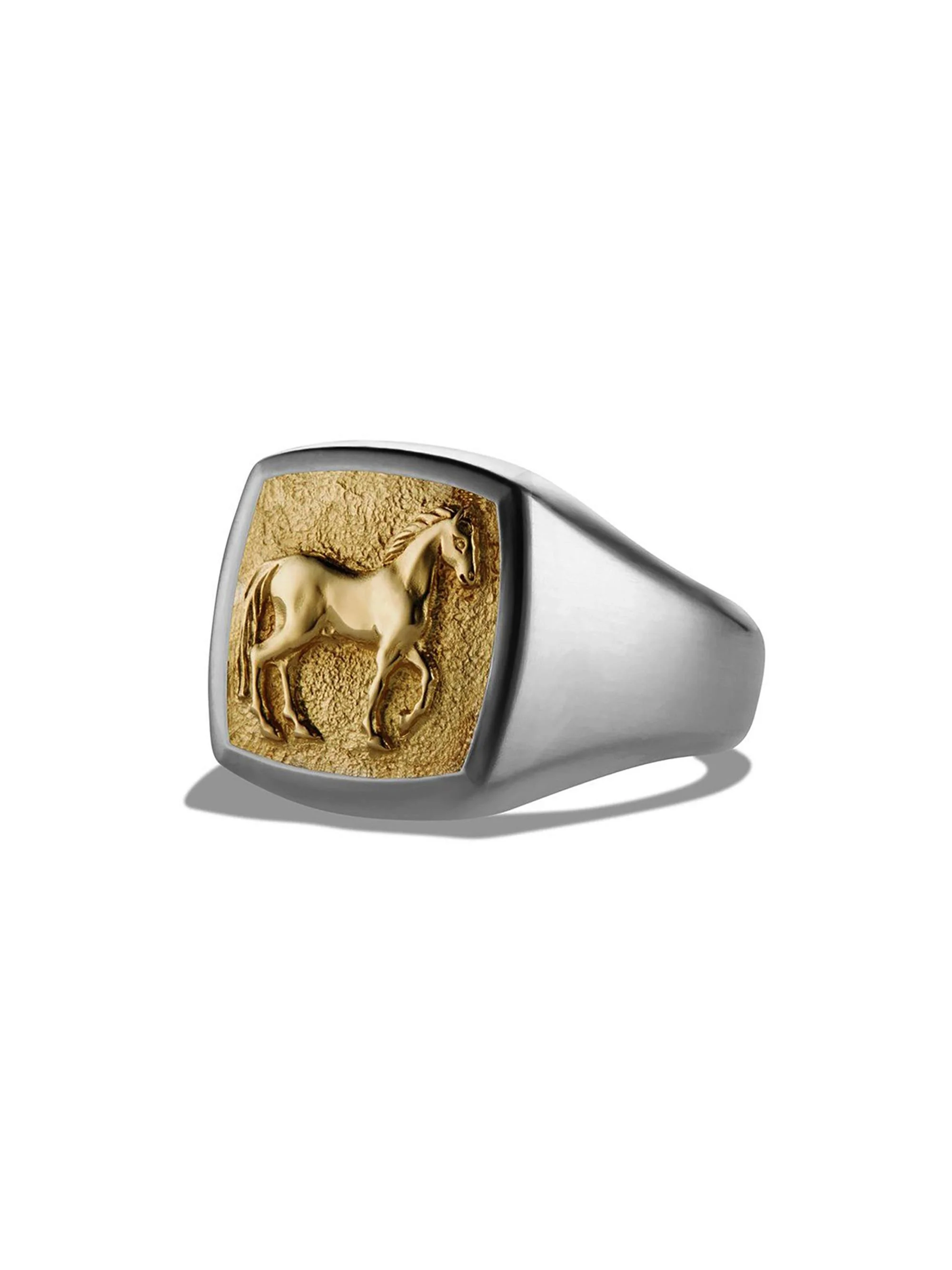 Men's Petrvs Horse Pinky Ring in Sterling Silver - Silver - 1