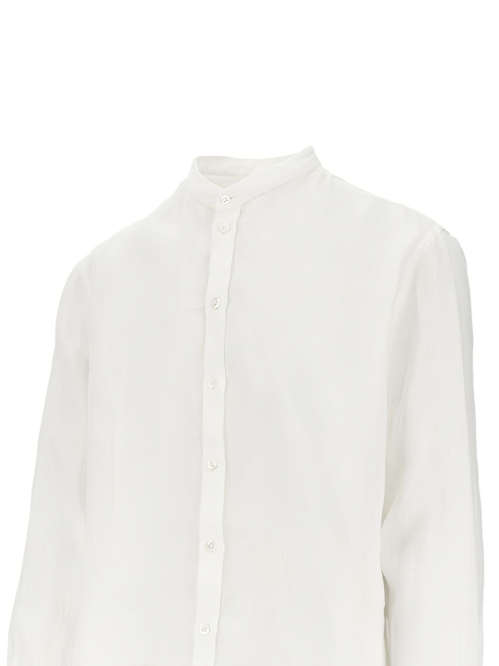 collarless long-sleeve shirt - 3