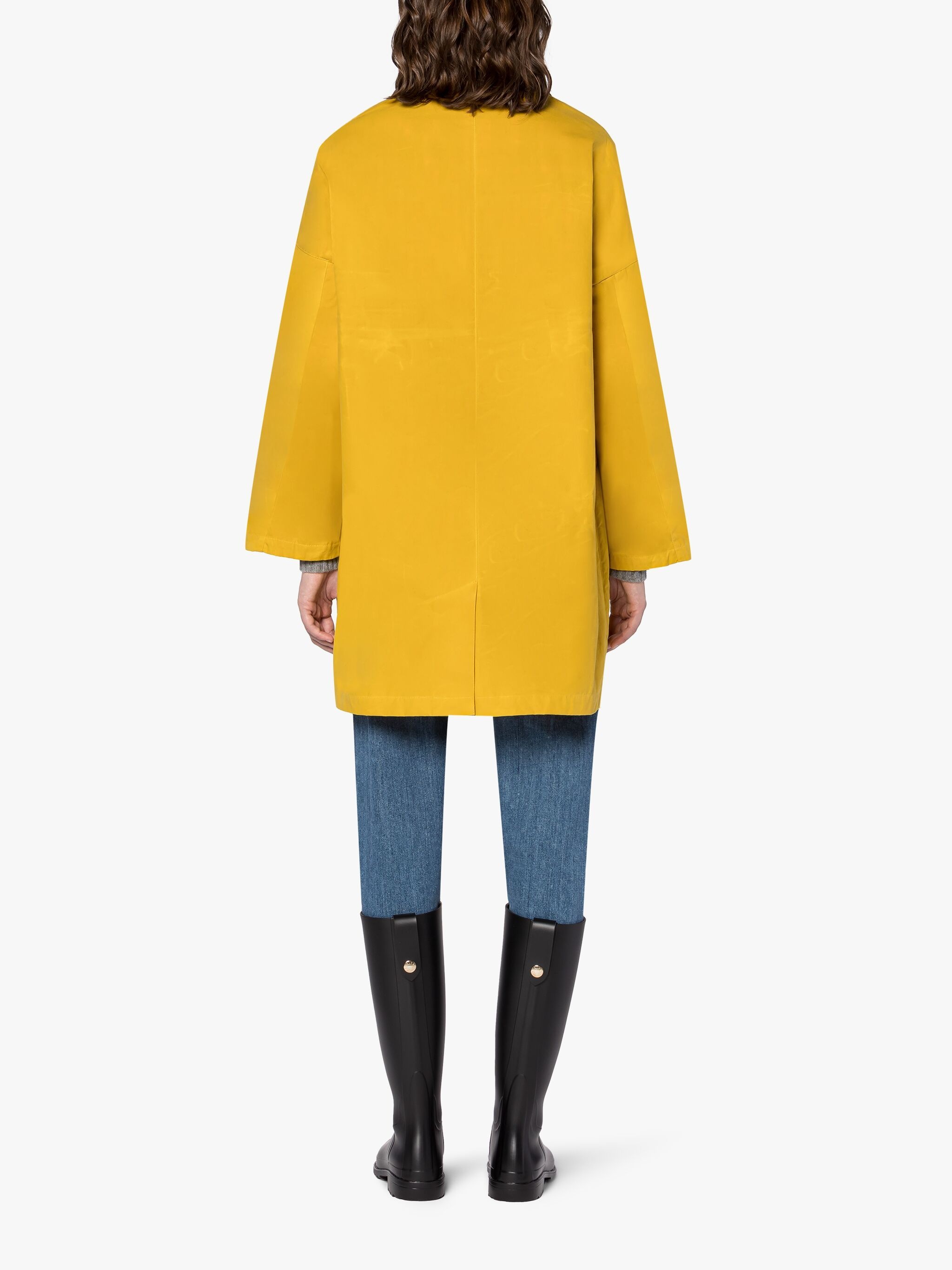 HUMBIE YELLOW WAXED COTTON OVERCOAT - 4