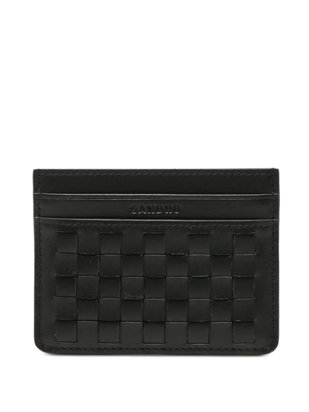 woven leather cardholder - 1