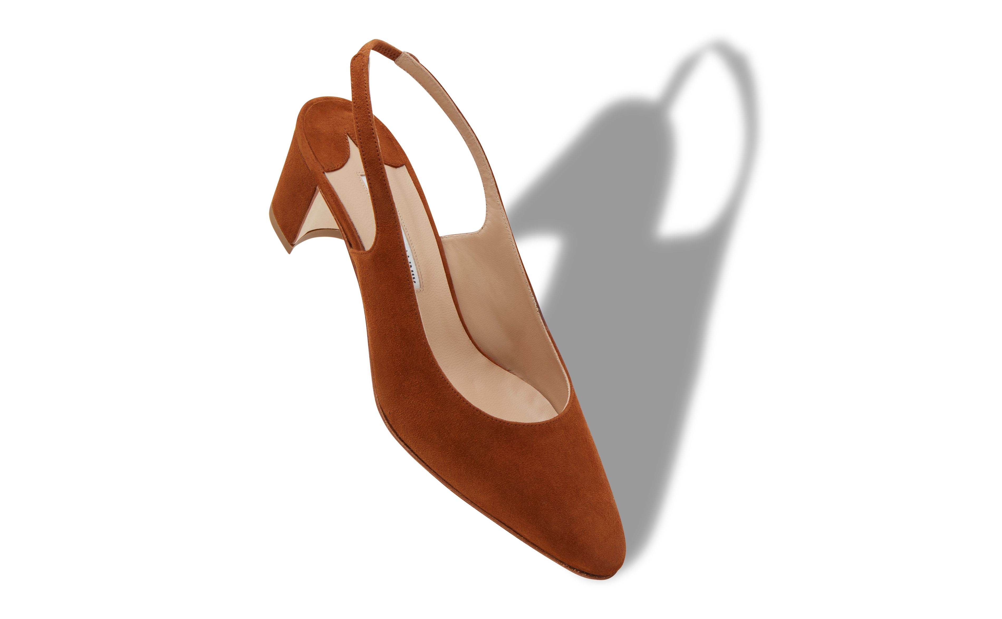 Brown Suede Slingback Pumps - 2