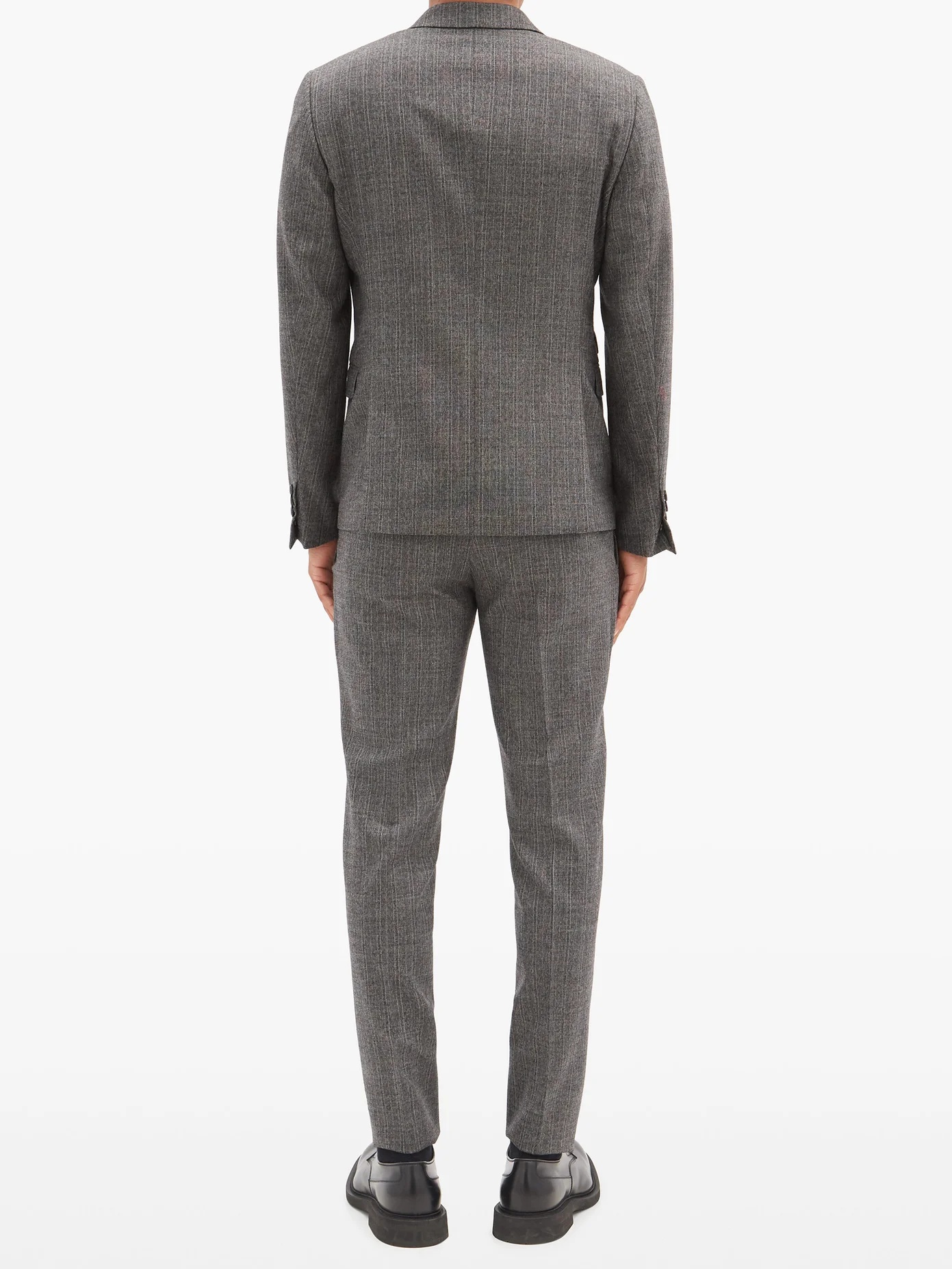 Slim-fit two-piece wool-fresco suit - 5